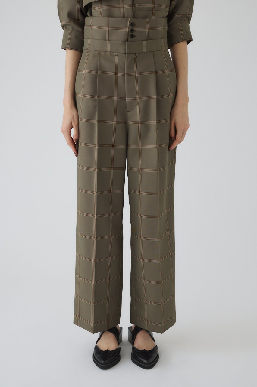 【リムアーク/RIM.ARK】のGabardine super high waist PT/パンツ インテリア・キッズ・メンズ・レディースファッション・服の通販 founy(ファニー) 　ファッション　Fashion　レディースファッション　Ladies' Fashion Online　パンツ　Pants & Trousers　クラシカル　Classical　コルセット　Corset　セットアップ　Set Up　チェック　Check　再入荷　Restock/Back In Stock/Re Arrival　マルチ(混色)|ID: prp329100004380614 ipo3291000000032694044