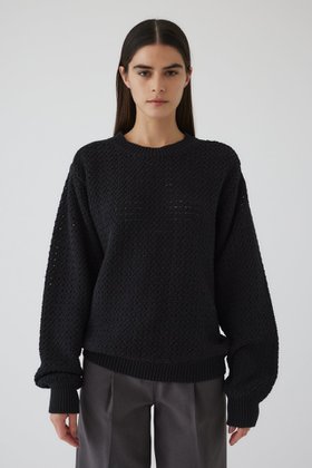 【リムアーク/RIM.ARK】のPattern knitting cotton knit/ニット 人気、トレンドファッション・服の通販 founy(ファニー) ファッション Fashion レディースファッション WOMEN トップス・カットソー Tops/Tshirt ニット Knit Tops プルオーバー Pullover おすすめ Recommend ショート Short バランス Balance 春 Spring |ID:prp329100004380617