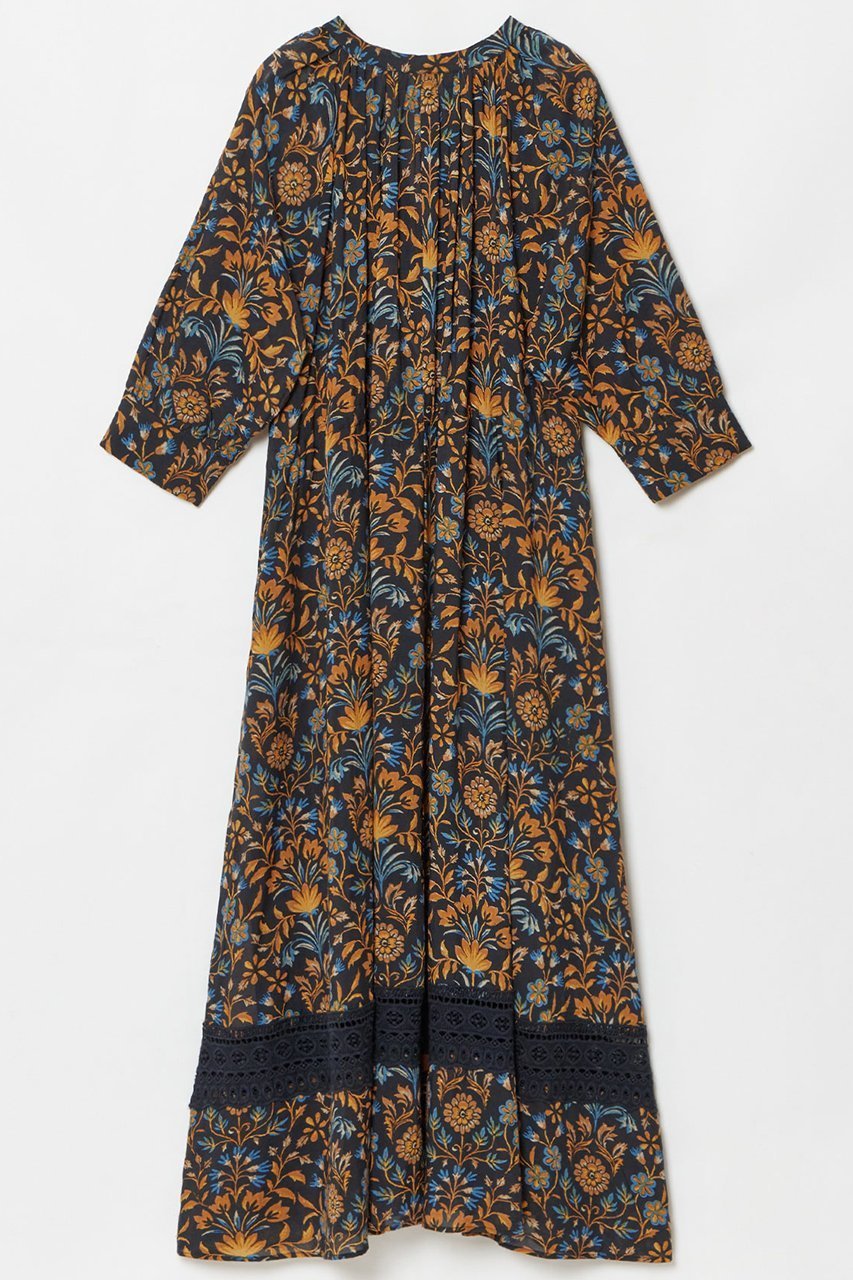 【ハウス オブ ロータス/HOUSE OF LOTUS】のボタニカルプリントヘムレースワンピース 人気、トレンドファッション・服の通販 founy(ファニー) 　ファッション　Fashion　レディースファッション　Fashion for Women　ワンピース　Dresses　チュニック　Tunic Tops & Dresses　インド　Indian Textile　オレンジ　Orange　チュニック　Tunic, Long Top　ドレープ　Drape, Draping Fabric　レース　Lace, Lace Fabric　ロング　Long, Long-Length　エレガント 上品　Elegant　other-2|ID: prp329100004380622 ipo3291000000032857732