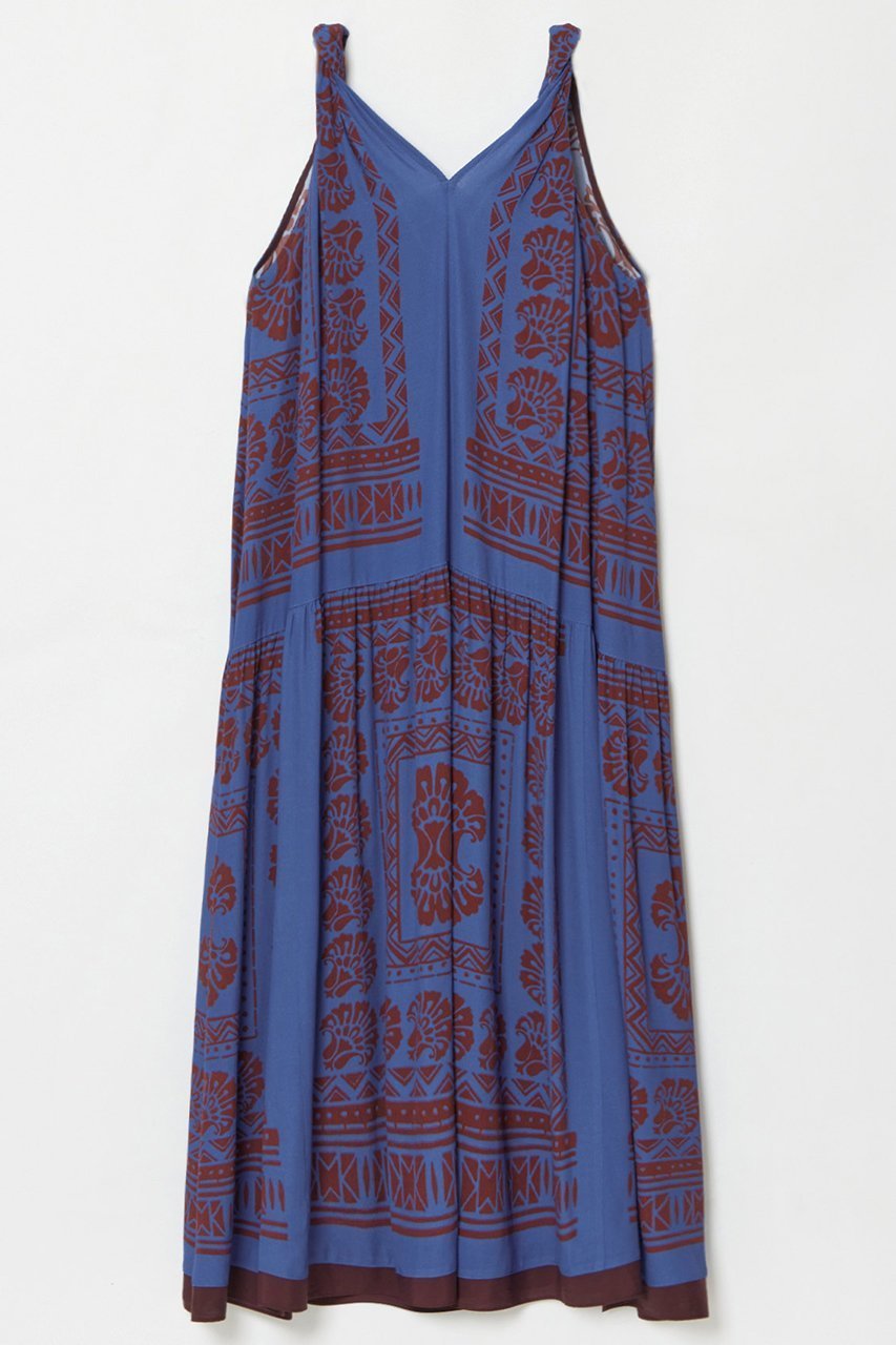 【ハウス オブ ロータス/HOUSE OF LOTUS】のマジョレルプリントワンピース 人気、トレンドファッション・服の通販 founy(ファニー) 　ファッション　Fashion　レディースファッション　Fashion for Women　ワンピース　Dresses　チュニック　Tunic Tops & Dresses　エレガント 上品　Elegant　オリエンタル　Oriental Pattern　ショルダー　Shoulder, Shoulder Strap　チュニック　Tunic, Long Top　ツイスト　Tweed, Tweed Fabric　デコルテ　Décolleté, Neckline　フランス　France, French　プリント　Print, Printed Pattern　ロング　Long, Long-Length　無地　Plain, Solid Color　 other-1|ID: prp329100004380623 ipo3291000000032856744