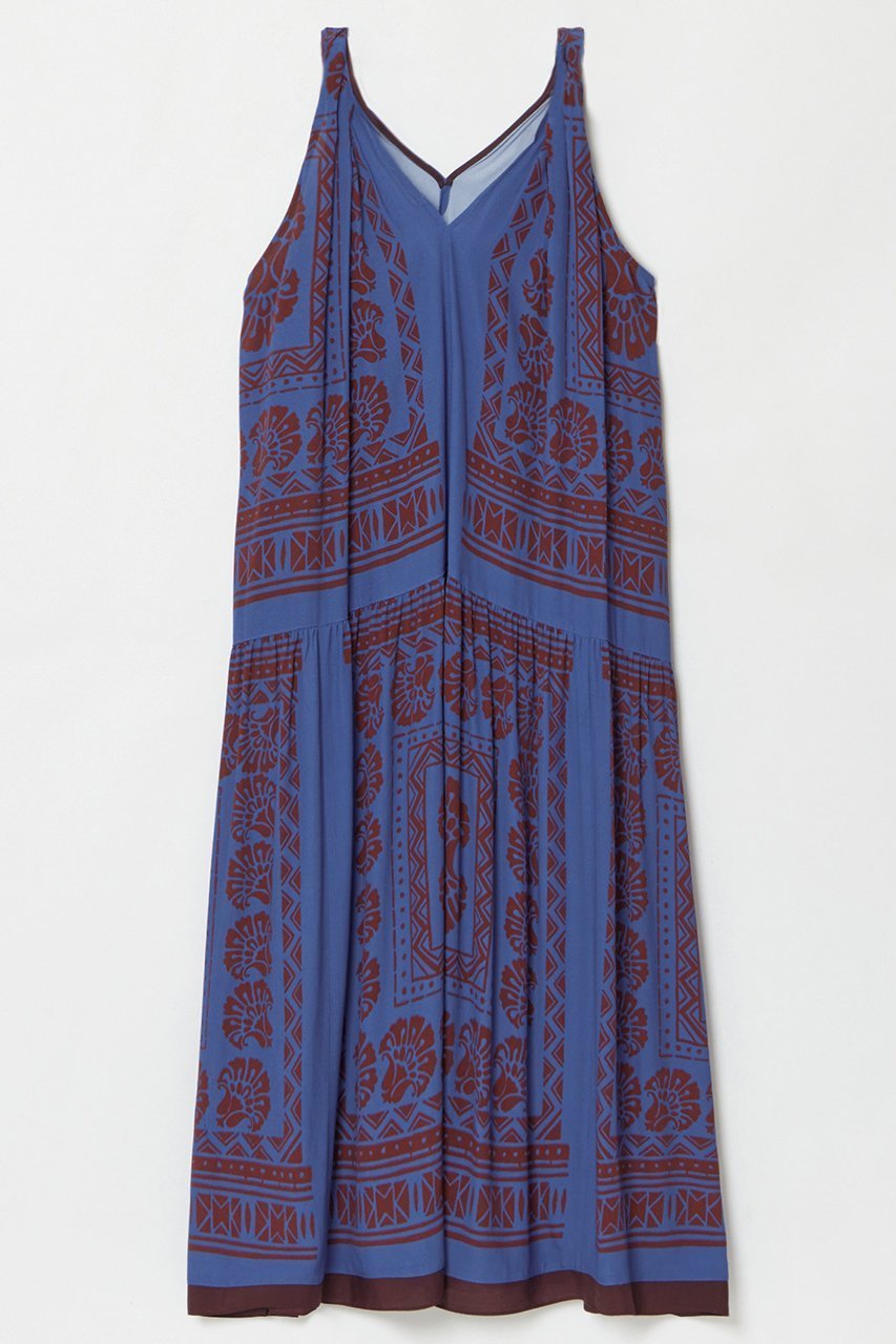 【ハウス オブ ロータス/HOUSE OF LOTUS】のマジョレルプリントワンピース 人気、トレンドファッション・服の通販 founy(ファニー) 　ファッション　Fashion　レディースファッション　Fashion for Women　ワンピース　Dresses　チュニック　Tunic Tops & Dresses　エレガント 上品　Elegant　オリエンタル　Oriental Pattern　ショルダー　Shoulder, Shoulder Strap　チュニック　Tunic, Long Top　ツイスト　Tweed, Tweed Fabric　デコルテ　Décolleté, Neckline　フランス　France, French　プリント　Print, Printed Pattern　ロング　Long, Long-Length　無地　Plain, Solid Color　other-2|ID: prp329100004380623 ipo3291000000032856755