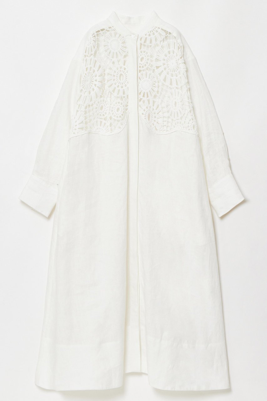 【ハウス オブ ロータス/HOUSE OF LOTUS】のサークルエンブロイダリーリネンワンピース 人気、トレンドファッション・服の通販 founy(ファニー) 　ファッション　Fashion　レディースファッション　Fashion for Women　ワンピース　Dresses　チュニック　Tunic Tops & Dresses　クロシェ　Crochet, Knitted Lace　サークル　Circle, Round Design　チュニック　Tunic, Long Top　モチーフ　Motif, Design Theme　リネン　Linen, Linen Fabric　レース　Lace, Lace Fabric　ロング　Long, Long-Length　エレガント 上品　Elegant　 other-1|ID: prp329100004380624 ipo3291000000032867653