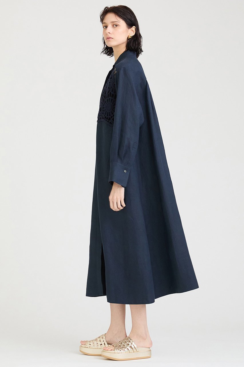 【ハウス オブ ロータス/HOUSE OF LOTUS】のサークルエンブロイダリーリネンワンピース 人気、トレンドファッション・服の通販 founy(ファニー) 　ファッション　Fashion　レディースファッション　Fashion for Women　ワンピース　Dresses　チュニック　Tunic Tops & Dresses　クロシェ　Crochet, Knitted Lace　サークル　Circle, Round Design　チュニック　Tunic, Long Top　モチーフ　Motif, Design Theme　リネン　Linen, Linen Fabric　レース　Lace, Lace Fabric　ロング　Long, Long-Length　エレガント 上品　Elegant　other-3|ID: prp329100004380624 ipo3291000000032867681