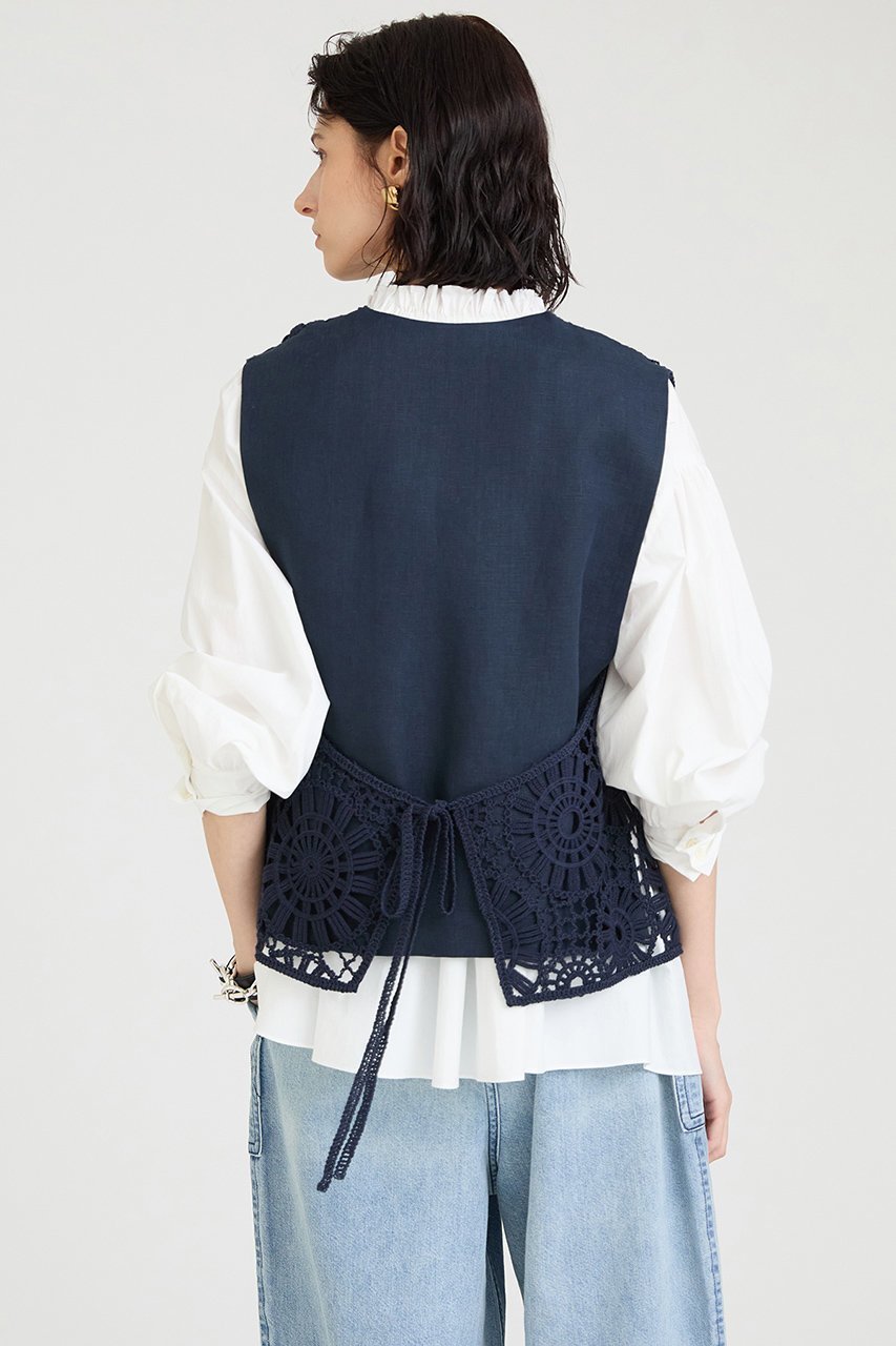 【ハウス オブ ロータス/HOUSE OF LOTUS】のサークルエンブロイダリージレ 人気、トレンドファッション・服の通販 founy(ファニー) 　ファッション　Fashion　レディースファッション　Fashion for Women　アウター　Coat / Outerwear Collection　レディースジャケット・軽アウター　Jackets　クロシェ　Crochet, Knitted Lace　コンパクト　Compact, Small Size　サークル　Circle, Round Design　シアー　Sheer, See-Through　ジャケット　Jacket, Outerwear　フロント　Front, Front Design　ベスト　Vest, Waistcoat　モチーフ　Motif, Design Theme　リネン　Linen, Linen Fabric　レース　Lace, Lace Fabric　エレガント 上品　Elegant　夏　Summer　春　Spring　S/S・春夏　SS, Spring/Summer, Warm Season　other-3|ID: prp329100004380625 ipo3291000000032954005