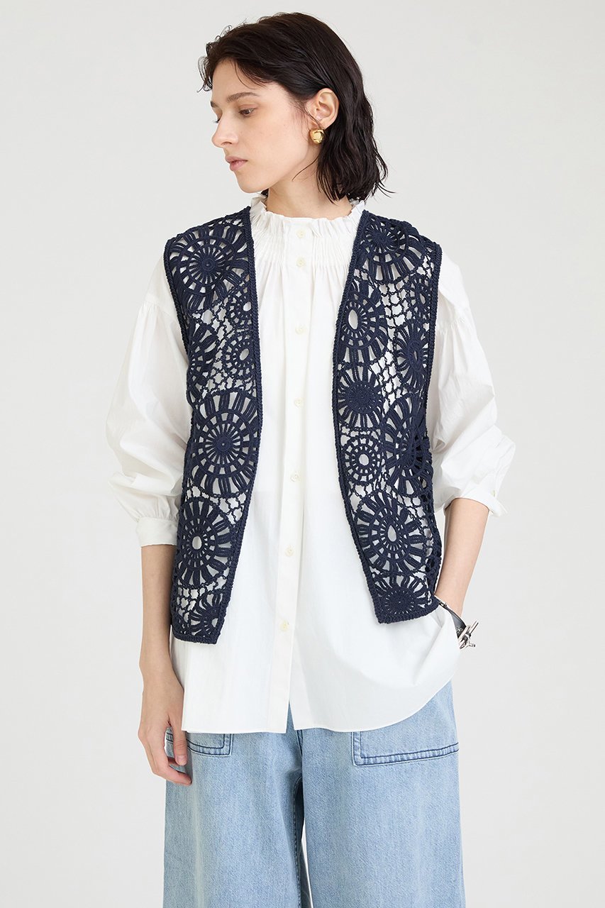 【ハウス オブ ロータス/HOUSE OF LOTUS】のサークルエンブロイダリージレ 人気、トレンドファッション・服の通販 founy(ファニー) 　ファッション　Fashion　レディースファッション　Fashion for Women　アウター　Coat / Outerwear Collection　レディースジャケット・軽アウター　Jackets　クロシェ　Crochet, Knitted Lace　コンパクト　Compact, Small Size　サークル　Circle, Round Design　シアー　Sheer, See-Through　ジャケット　Jacket, Outerwear　フロント　Front, Front Design　ベスト　Vest, Waistcoat　モチーフ　Motif, Design Theme　リネン　Linen, Linen Fabric　レース　Lace, Lace Fabric　エレガント 上品　Elegant　夏　Summer　春　Spring　S/S・春夏　SS, Spring/Summer, Warm Season　other-4|ID: prp329100004380625 ipo3291000000032954010