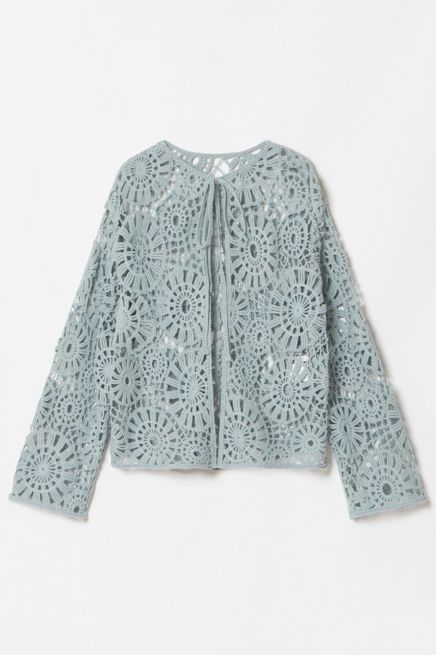【ハウス オブ ロータス/HOUSE OF LOTUS】のサークルエンブロイダリージャケット インテリア・キッズ・メンズ・レディースファッション・服の通販 founy(ファニー) 　ファッション　Fashion　レディースファッション　Fashion for Women　アウター　Coat / Outerwear Collection　レディースジャケット・軽アウター　Jackets　おすすめ　Recommended / Our Picks　クロシェ　Crochet, Knitted Lace　サークル　Circle, Round Design　シアー　Sheer, See-Through　ショート　Short, Short Length　ジャケット　Jacket, Outerwear　ダウン　Down, Puffer　デニム　Denim, Jeans Material　フェミニン　Feminine, Girly　フロント　Front, Front Design　モチーフ　Motif, Design Theme　レース　Lace, Lace Fabric　ワイド　Wide, Wide Fit　サックス|ID: prp329100004380626 ipo3291000000032954995
