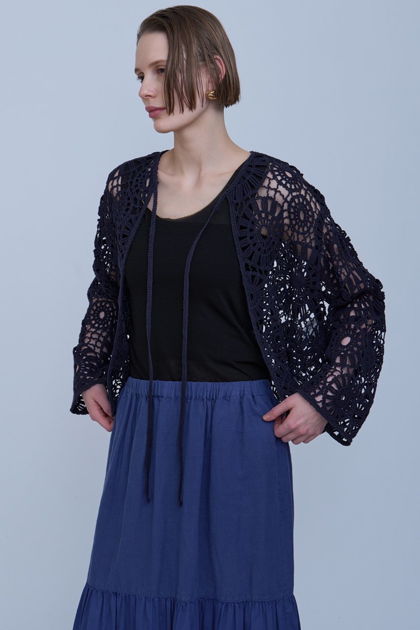 【ハウス オブ ロータス/HOUSE OF LOTUS】のサークルエンブロイダリージャケット 人気、トレンドファッション・服の通販 founy(ファニー) 　ファッション　Fashion　レディースファッション　Fashion for Women　アウター　Coat / Outerwear Collection　レディースジャケット・軽アウター　Jackets　おすすめ　Recommended / Our Picks　クロシェ　Crochet, Knitted Lace　サークル　Circle, Round Design　シアー　Sheer, See-Through　ショート　Short, Short Length　ジャケット　Jacket, Outerwear　ダウン　Down, Puffer　デニム　Denim, Jeans Material　フェミニン　Feminine, Girly　フロント　Front, Front Design　モチーフ　Motif, Design Theme　レース　Lace, Lace Fabric　ワイド　Wide, Wide Fit　other-6|ID: prp329100004380626 ipo3291000000032955019