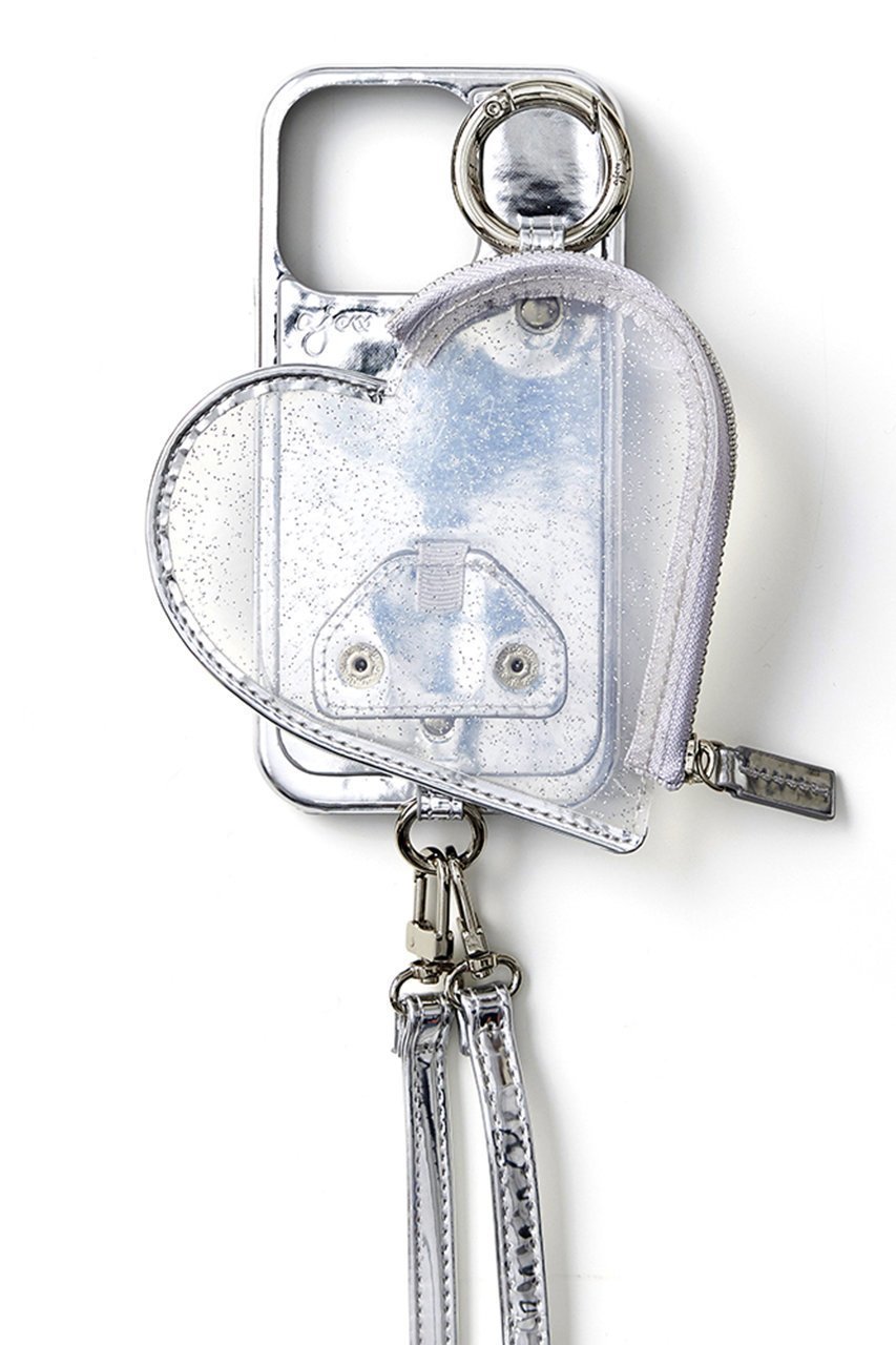 【エジュー/ajew】のiPhone16/16Pro ajew PVC heart planet pocket case インテリア・キッズ・メンズ・レディースファッション・服の通販 founy(ファニー) 　ファッション　Fashion　レディースファッション　Fashion for Women　iPhone アイフォーン　iPhone　ジップ　Zip, Zipper　ドッキング　Docking, Mixed Material　ポケット　Pocket, Pocket Detail　メタル　Metal, Metal Parts　春　Spring　シルバー|ID: prp329100004380627 ipo3291000000032800662