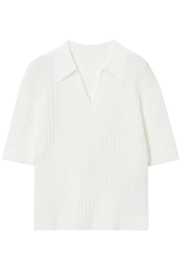 【アナイ/ANAYI】のチェッカーリブポロ インテリア・キッズ・メンズ・レディースファッション・服の通販 founy(ファニー) https://founy.com/ ファッション Fashion レディースファッション Fashion for Women トップス・カットソー Cut & Sew Tops ニット Knit Tops & Sweaters カジュアルプルオーバー・ニットトップス Pullovers & Knit Tops / Casual Pullovers スキッパー Skipper, Open Collar チェック Check, Plaid, Tartan トレンド Trend, Trending Now バランス Balance, Style Balance 夏 Summer |ID: prp329100004380635 ipo3291000000032931923