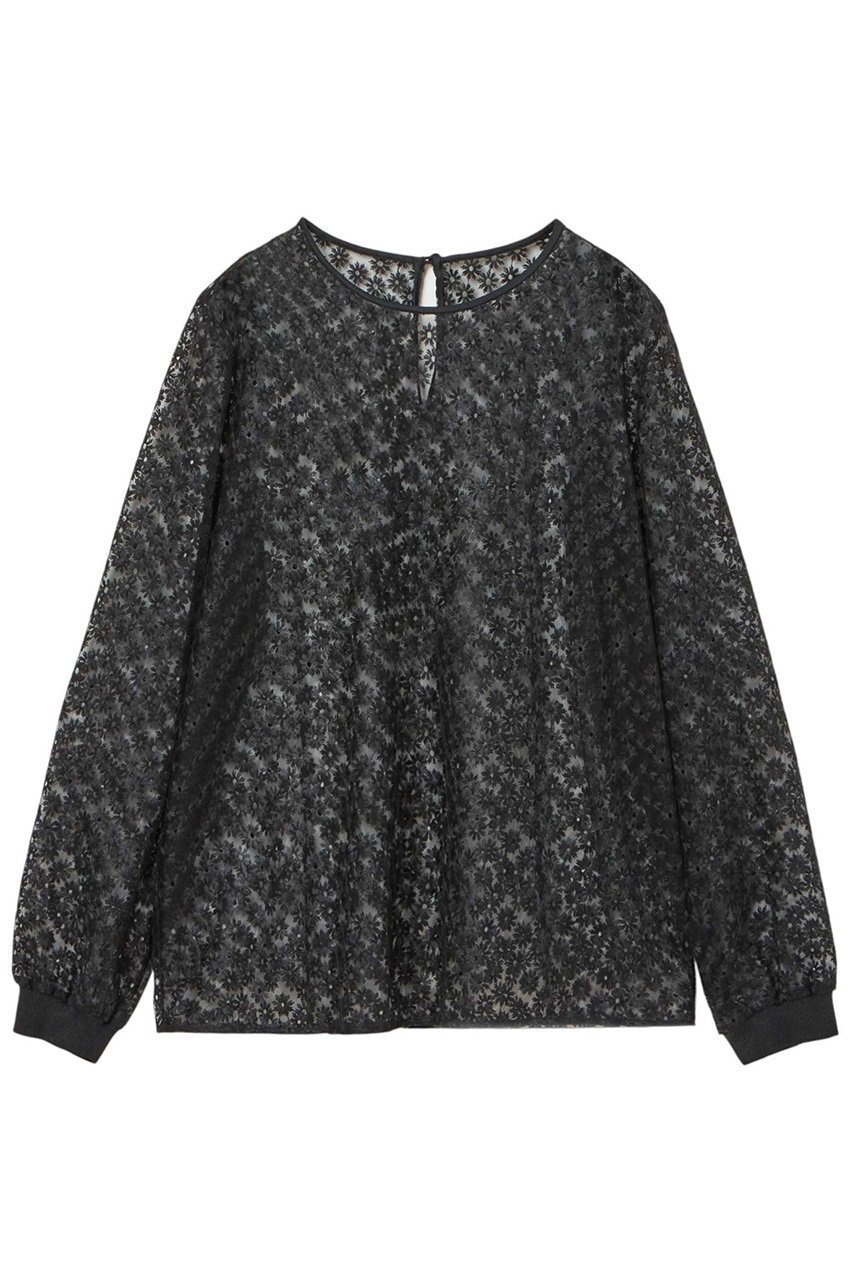 【アナイ/ANAYI】のフラワー刺繍クループルオーバー インテリア・キッズ・メンズ・レディースファッション・服の通販 founy(ファニー) 　ファッション　Fashion　レディースファッション　Fashion for Women　トップス・カットソー　Cut & Sew Tops　シャツ・ブラウス・オフィスカジュアル　Elegant Blouses & Button-Ups　ロングTシャツ・Tシャツ　Longline T-Shirts & Tees　カジュアルプルオーバー・ニットトップス　Pullovers & Knit Tops / Casual Pullovers　カットソー・ベーシックTシャツ　Cut-and-Sewn Tops / Stretch Tees & Basics　おすすめ　Recommended / Our Picks　アイレット　Eyelet Lace　インナー　Innerwear　シアー　Sheer, See-Through　ジャケット　Jacket, Outerwear　スリーブ　Sleeve, Long Sleeve / Short Sleeve　チュール　Tulip, Tulip Motif　ドッキング　Docking, Mixed Material　ビスチェ　Bustier, Corset Top　フラワー　Flower, Floral　モチーフ　Motif, Design Theme　ランダム　Random, Irregular　ロング　Long, Long-Length　エレガント 上品　Elegant　再入荷　Restock / Back in Stock　ブラック|ID: prp329100004380638 ipo3291000000032859418