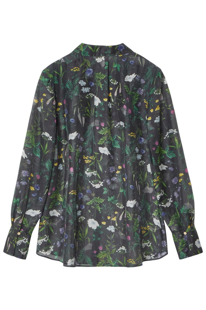 【アナイ/ANAYI】のボタニカルプリントシャツブラウス 人気、トレンドファッション・服の通販 founy(ファニー) 　ファッション　Fashion　レディースファッション　Fashion for Women　トップス・カットソー　Cut & Sew Tops　シャツ・ブラウス・オフィスカジュアル　Elegant Blouses & Button-Ups　オーガンジー　Organza Fabric　スリーブ　Sleeve, Long Sleeve / Short Sleeve　デニム　Denim, Jeans Material　フレア　Flare, Flared　フロント　Front, Front Design　プリント　Print, Printed Pattern　ボタニカル　Botanical, Floral Pattern　メタル　Metal, Metal Parts　ヨーク　Yoke, Yoke Design　ロング　Long, Long-Length　エレガント 上品　Elegant　春　Spring　other-2|ID: prp329100004380642 ipo3291000000032854333