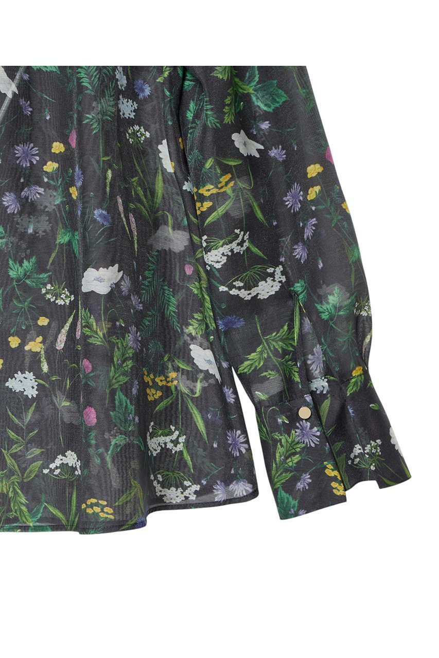 【アナイ/ANAYI】のボタニカルプリントシャツブラウス 人気、トレンドファッション・服の通販 founy(ファニー) 　ファッション　Fashion　レディースファッション　Fashion for Women　トップス・カットソー　Cut & Sew Tops　シャツ・ブラウス・オフィスカジュアル　Elegant Blouses & Button-Ups　オーガンジー　Organza Fabric　スリーブ　Sleeve, Long Sleeve / Short Sleeve　デニム　Denim, Jeans Material　フレア　Flare, Flared　フロント　Front, Front Design　プリント　Print, Printed Pattern　ボタニカル　Botanical, Floral Pattern　メタル　Metal, Metal Parts　ヨーク　Yoke, Yoke Design　ロング　Long, Long-Length　エレガント 上品　Elegant　春　Spring　other-5|ID: prp329100004380642 ipo3291000000032854352