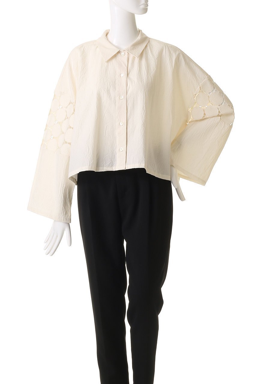 【ミズイロ インド/mizuiro ind】のlace mix box shirt シャツ 人気、トレンドファッション・服の通販 founy(ファニー) 　ファッション　Fashion　レディースファッション　Fashion for Women　トップス・カットソー　Cut & Sew Tops　シャツ・ブラウス・オフィスカジュアル　Elegant Blouses & Button-Ups　おすすめ　Recommended / Our Picks　スリーブ　Sleeve, Long Sleeve / Short Sleeve　ダウン　Down, Puffer　デニム　Denim, Jeans Material　フェミニン　Feminine, Girly　ボックス　Boxy, Box Shape　マニッシュ　Mannish, Boyish　レース　Lace, Lace Fabric　ロング　Long, Long-Length　エレガント 上品　Elegant　other-2|ID: prp329100004380644 ipo3291000000032856025