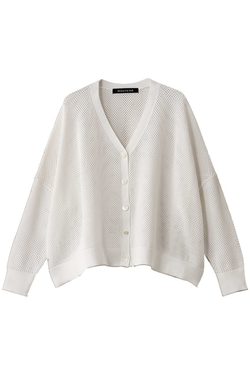 【ミズイロ インド/mizuiro ind】のsheer patterned V neck C/D カーディガン インテリア・キッズ・メンズ・レディースファッション・服の通販 founy(ファニー) 　ファッション　Fashion　レディースファッション　Fashion for Women　トップス・カットソー　Cut & Sew Tops　ニット　Knit Tops & Sweaters　カーディガン・羽織り　Layered Style Cardigans　おすすめ　Recommended / Our Picks　カーディガン　Cardigan, Knitwear　シアー　Sheer, See-Through　メッシュ　Mesh, Net Fabric　夏　Summer　春　Spring　S/S・春夏　SS, Spring/Summer, Warm Season　off white|ID: prp329100004380645 ipo3291000000032952097