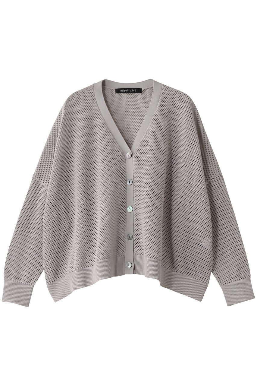 【ミズイロ インド/mizuiro ind】のsheer patterned V neck C/D カーディガン インテリア・キッズ・メンズ・レディースファッション・服の通販 founy(ファニー) 　ファッション　Fashion　レディースファッション　Fashion for Women　トップス・カットソー　Cut & Sew Tops　ニット　Knit Tops & Sweaters　カーディガン・羽織り　Layered Style Cardigans　おすすめ　Recommended / Our Picks　カーディガン　Cardigan, Knitwear　シアー　Sheer, See-Through　メッシュ　Mesh, Net Fabric　夏　Summer　春　Spring　S/S・春夏　SS, Spring/Summer, Warm Season　l.gray|ID: prp329100004380645 ipo3291000000032952100