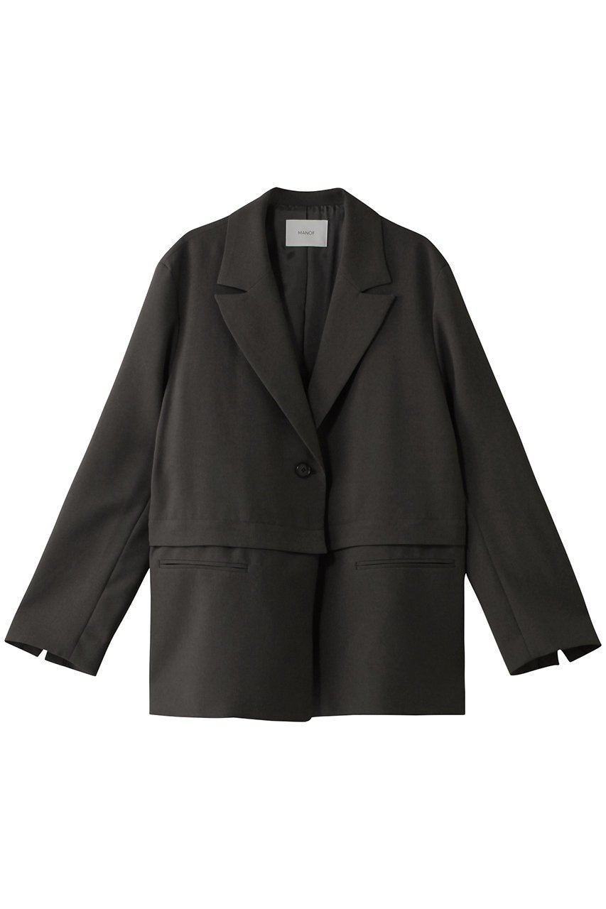 【マノフ/MANOF】の2WAY ZIP JACKET/ジャケット インテリア・キッズ・メンズ・レディースファッション・服の通販 founy(ファニー) 　ファッション　Fashion　レディースファッション　Fashion for Women　アウター　Coat / Outerwear Collection　レディースジャケット・軽アウター　Jackets　インナー　Innerwear　オケージョン　Occasion Wear　ジップ　Zip, Zipper　ジャケット　Jacket, Outerwear　マニッシュ　Mannish, Boyish　CHARCOAL GRAY|ID: prp329100004381503 ipo3291000000032966833