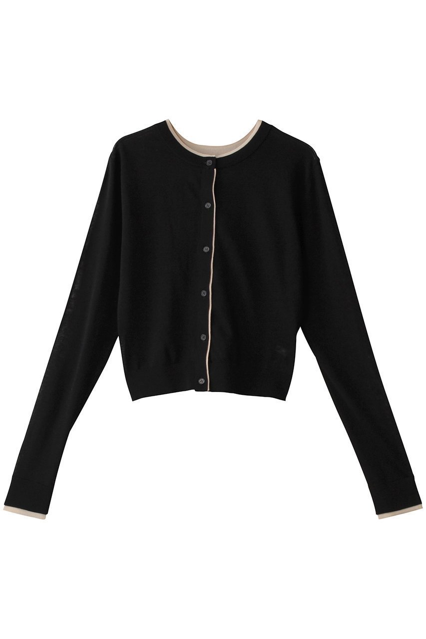 【クラネ/CLANE】のW FACE BICOLOR SHEER C/D/ニットカーディガン インテリア・キッズ・メンズ・レディースファッション・服の通販 founy(ファニー) 　ファッション　Fashion　レディースファッション　Fashion for Women　トップス・カットソー　Cut & Sew Tops　ニット　Knit Tops & Sweaters　カーディガン・羽織り　Layered Style Cardigans　カーディガン　Cardigan, Knitwear　コンパクト　Compact, Small Size　ダブル　Double, Double-Breasted　トレンド　Trend, Trending Now　フェイス　Face, Facial Design　ワイド　Wide, Wide Fit　エレガント 上品　Elegant　夏　Summer　春　Spring　S/S・春夏　SS, Spring/Summer, Warm Season　BLACK|ID: prp329100004381506 ipo3291000000032952228