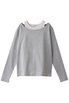 【マノフ/MANOF】のLAYER BORODER CUT TOPS/カットソー LIGHT GRAY|ID:prp329100004381520