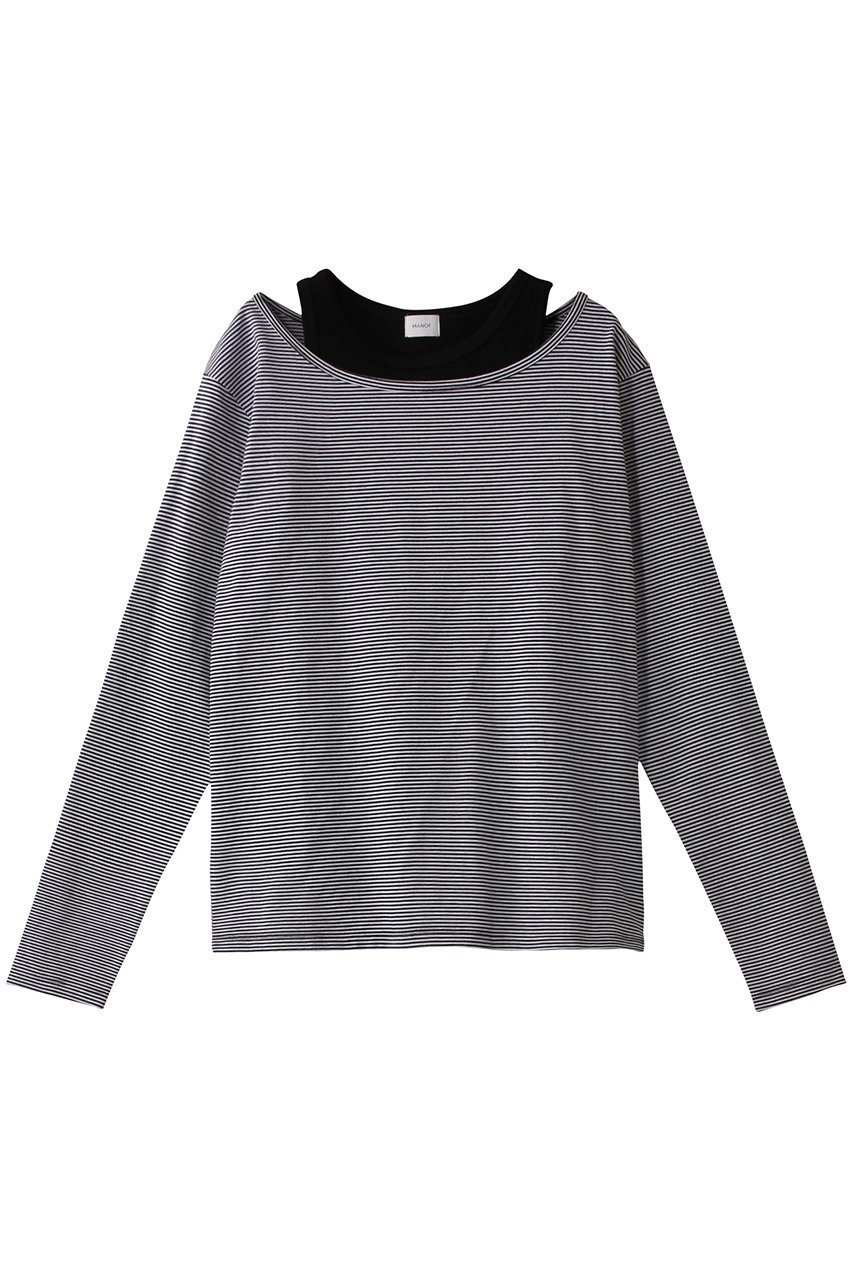 【マノフ/MANOF】のLAYER BORODER CUT TOPS/カットソー インテリア・キッズ・メンズ・レディースファッション・服の通販 founy(ファニー) 　ファッション　Fashion　レディースファッション　WOMEN　トップス・カットソー　Tops/Tshirt　シャツ/ブラウス　Shirts/Blouses　ロング / Tシャツ　T-Shirts　カットソー　Cut and Sewn　2025年　2025　2025春夏・S/S　Ss,Spring/Summer,2025　おすすめ　Recommend　カットソー　Cut And Sew　スリーブ　Sleeve　タンク　Tank　ボーダー　Border　ロング　Long　夏　Summer　春　Spring　S/S・春夏　Ss・Spring/Summer　無地　Plain Color　BLACK|ID: prp329100004381520 ipo3291000000030624445