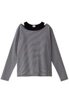 【マノフ/MANOF】のLAYER BORODER CUT TOPS/カットソー BLACK|ID: prp329100004381520 ipo3291000000032875741