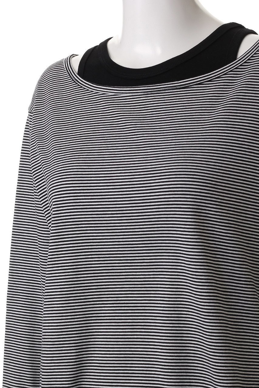 【マノフ/MANOF】のLAYER BORODER CUT TOPS/カットソー 人気、トレンドファッション・服の通販 founy(ファニー) 　ファッション　Fashion　レディースファッション　Fashion for Women　トップス・カットソー　Cut & Sew Tops　シャツ・ブラウス・オフィスカジュアル　Elegant Blouses & Button-Ups　ロングTシャツ・Tシャツ　Longline T-Shirts & Tees　カットソー・ベーシックTシャツ　Cut-and-Sewn Tops / Stretch Tees & Basics　おすすめ　Recommended / Our Picks　カットソー　Cut and Sewn Top　スリーブ　Sleeve, Long Sleeve / Short Sleeve　タンク　Tank Top, Sleeveless Top　ボーダー　Border, Stripe　ロング　Long, Long-Length　無地　Plain, Solid Color　other-5|ID: prp329100004381520 ipo3291000000032875768