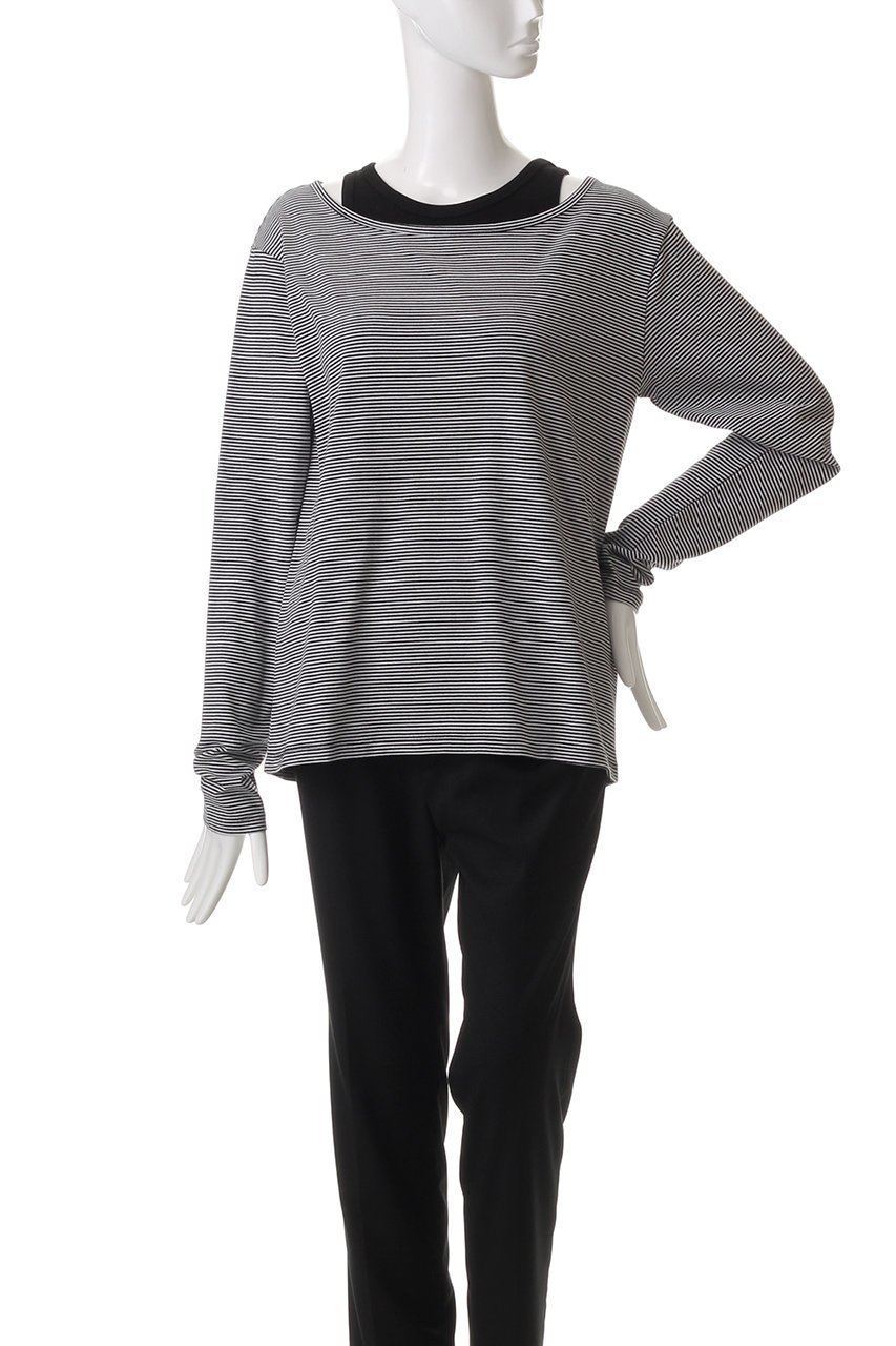 【マノフ/MANOF】のLAYER BORODER CUT TOPS/カットソー 人気、トレンドファッション・服の通販 founy(ファニー) 　ファッション　Fashion　レディースファッション　Fashion for Women　トップス・カットソー　Cut & Sew Tops　シャツ・ブラウス・オフィスカジュアル　Elegant Blouses & Button-Ups　ロングTシャツ・Tシャツ　Longline T-Shirts & Tees　カットソー・ベーシックTシャツ　Cut-and-Sewn Tops / Stretch Tees & Basics　おすすめ　Recommended / Our Picks　カットソー　Cut and Sewn Top　スリーブ　Sleeve, Long Sleeve / Short Sleeve　タンク　Tank Top, Sleeveless Top　ボーダー　Border, Stripe　ロング　Long, Long-Length　無地　Plain, Solid Color　other-2|ID: prp329100004381520 ipo3291000000034954306