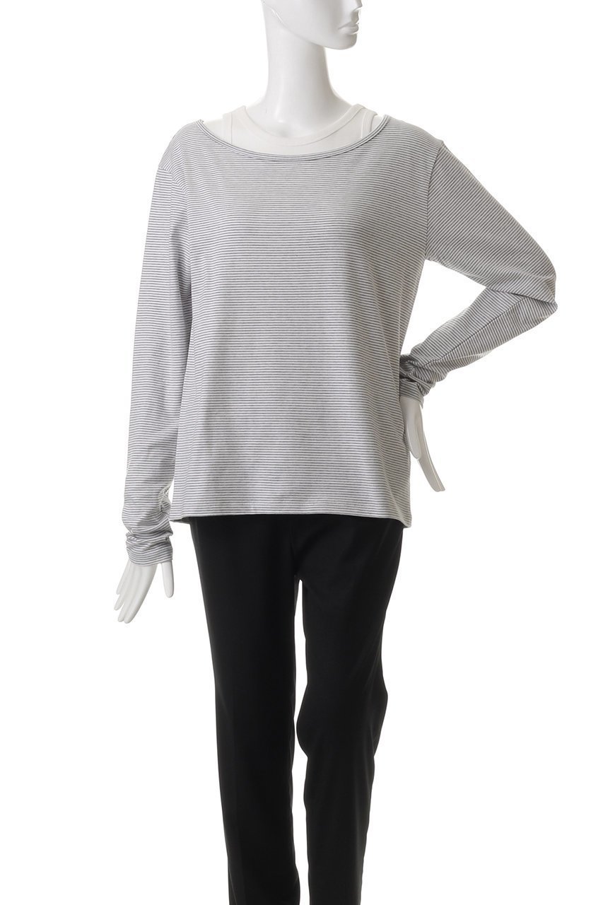 【マノフ/MANOF】のLAYER BORODER CUT TOPS/カットソー 人気、トレンドファッション・服の通販 founy(ファニー) 　ファッション　Fashion　レディースファッション　Fashion for Women　トップス・カットソー　Cut & Sew Tops　シャツ・ブラウス・オフィスカジュアル　Elegant Blouses & Button-Ups　ロングTシャツ・Tシャツ　Longline T-Shirts & Tees　カットソー・ベーシックTシャツ　Cut-and-Sewn Tops / Stretch Tees & Basics　おすすめ　Recommended / Our Picks　カットソー　Cut and Sewn Top　スリーブ　Sleeve, Long Sleeve / Short Sleeve　タンク　Tank Top, Sleeveless Top　ボーダー　Border, Stripe　ロング　Long, Long-Length　無地　Plain, Solid Color　other-2|ID: prp329100004381520 ipo3291000000035610871