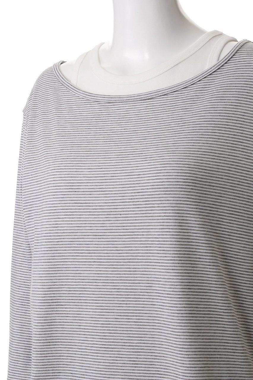 【マノフ/MANOF】のLAYER BORODER CUT TOPS/カットソー 人気、トレンドファッション・服の通販 founy(ファニー) 　ファッション　Fashion　レディースファッション　Fashion for Women　トップス・カットソー　Cut & Sew Tops　シャツ・ブラウス・オフィスカジュアル　Elegant Blouses & Button-Ups　ロングTシャツ・Tシャツ　Longline T-Shirts & Tees　カットソー・ベーシックTシャツ　Cut-and-Sewn Tops / Stretch Tees & Basics　おすすめ　Recommended / Our Picks　カットソー　Cut and Sewn Top　スリーブ　Sleeve, Long Sleeve / Short Sleeve　タンク　Tank Top, Sleeveless Top　ボーダー　Border, Stripe　ロング　Long, Long-Length　無地　Plain, Solid Color　other-5|ID: prp329100004381520 ipo3291000000035610874