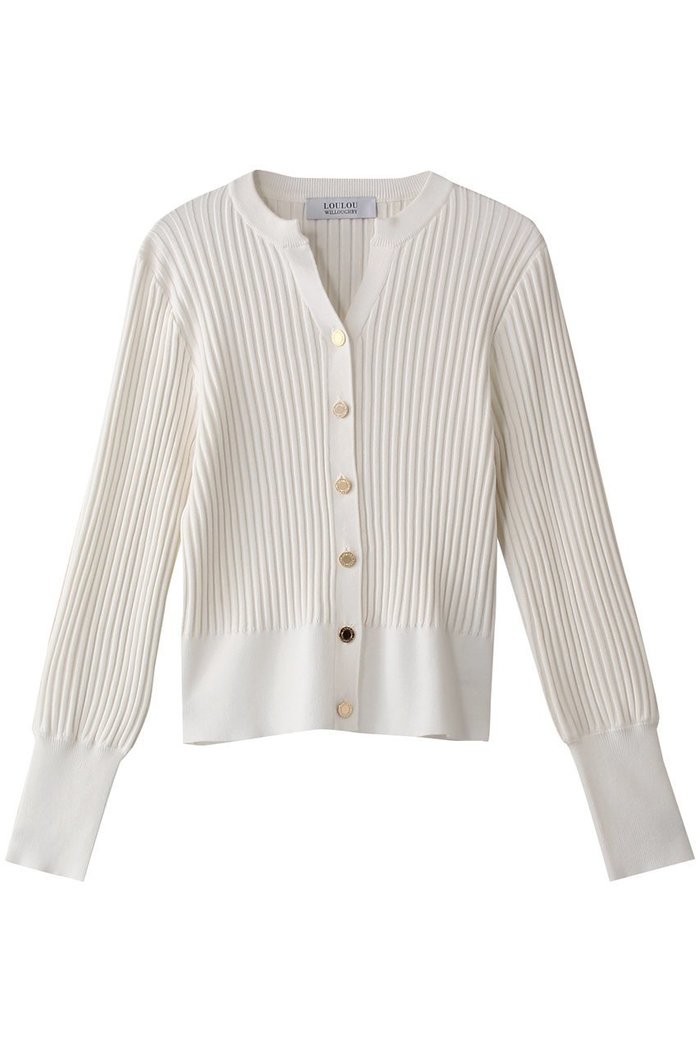 【アルアバイル/allureville】の【Loulou Willoughby】キーネックリブカーディガン インテリア・キッズ・メンズ・レディースファッション・服の通販 founy(ファニー) https://founy.com/ ファッション Fashion レディースファッション WOMEN トップス・カットソー Tops/Tshirt ニット Knit Tops カーディガン Cardigans おすすめ Recommend カーディガン Cardigan フロント Front 羽織 Haori |ID: prp329100004381523 ipo3291000000030624456
