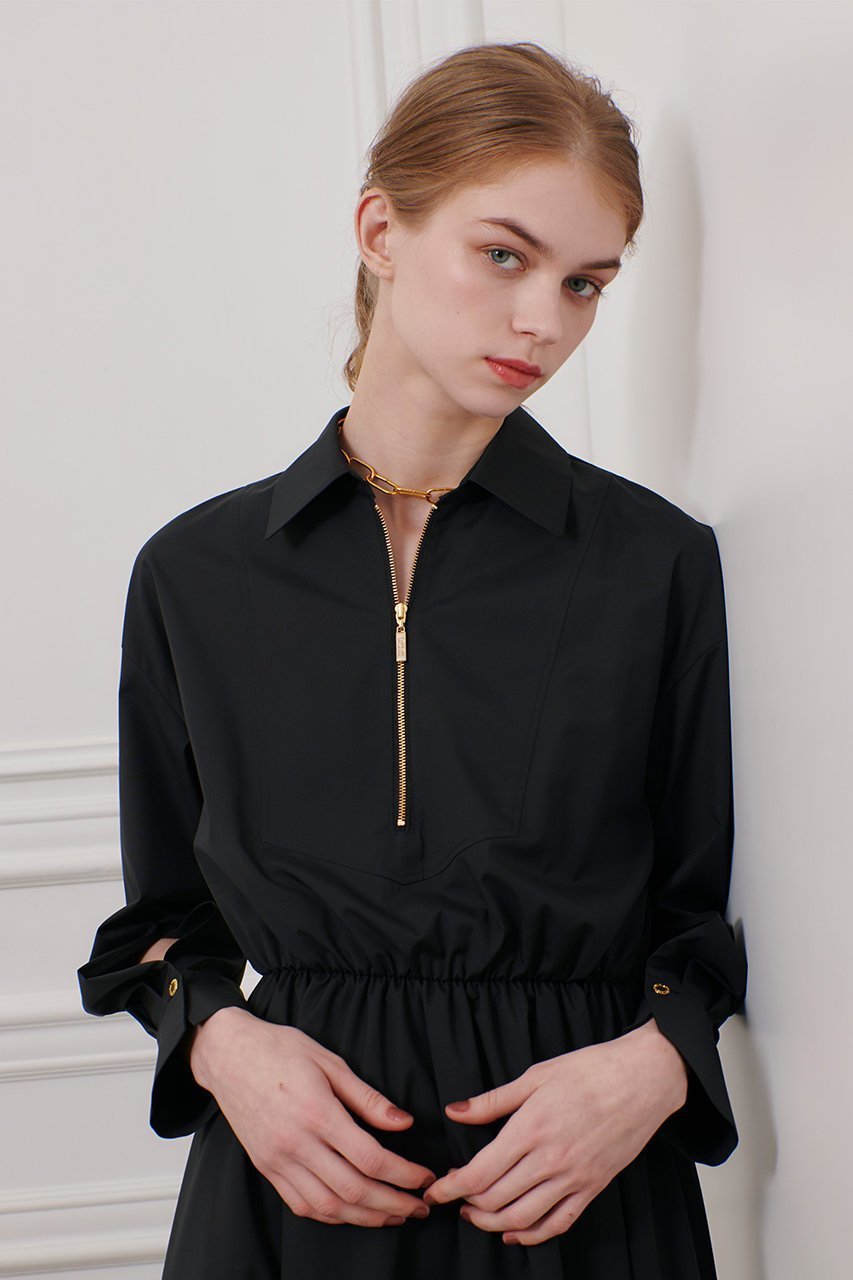 【アルアバイル/allureville】の【Loulou Willoughby】ボリュームギャザーシャツワンピース 人気、トレンドファッション・服の通販 founy(ファニー) 　ファッション　Fashion　レディースファッション　WOMEN　ワンピース　Dress　シャツワンピース　Shirt Dresses　チュニック　Tunic　ギャザー　Gather　ジップ　Zip　チュニック　Tunic　ロング　Long　other-8|ID: prp329100004381524 ipo3291000000031334550