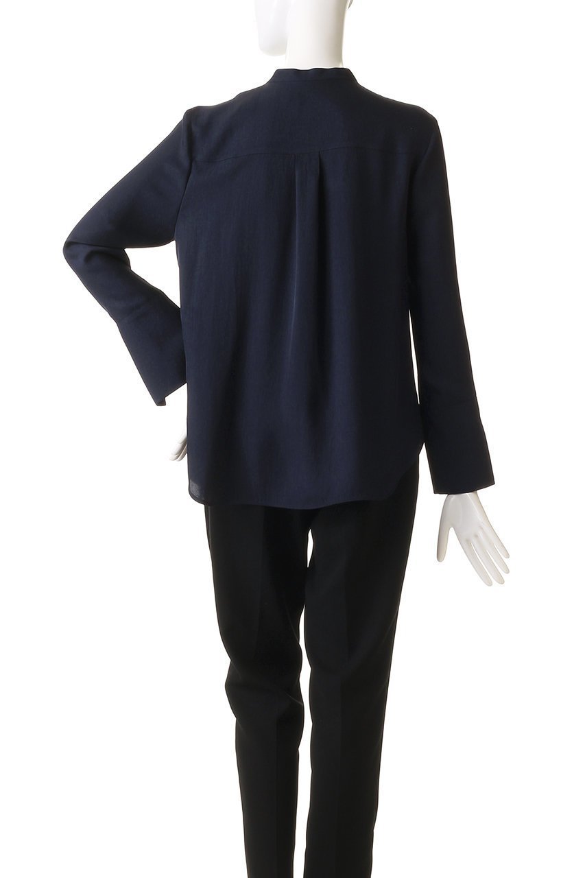 【アルアバイル/allureville】のフリュイドオーバーラップブラウス 人気、トレンドファッション・服の通販 founy(ファニー) 　ファッション　Fashion　レディースファッション　Fashion for Women　トップス・カットソー　Cut & Sew Tops　シャツ・ブラウス・オフィスカジュアル　Elegant Blouses & Button-Ups　アシンメトリー　Asymmetrical Style　スタンド　Stand Collar, Upright Stand　スリーブ　Sleeve, Long Sleeve / Short Sleeve　ドレープ　Drape, Draping Fabric　ファブリック　Fabric, Textile　リボン　Ribbon, Bow　ロング　Long, Long-Length　other-4|ID: prp329100004381526 ipo3291000000035601547