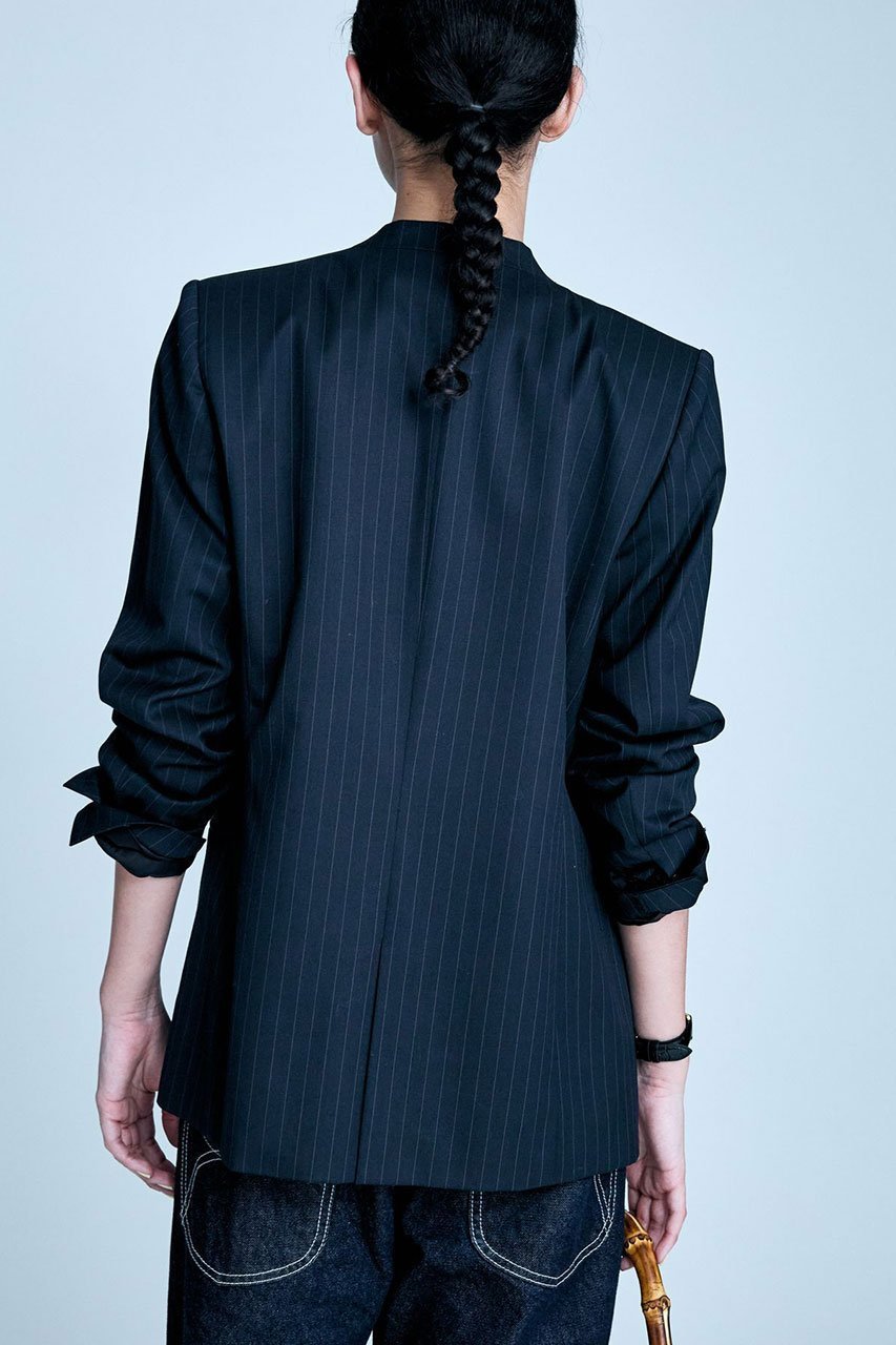 【ブリル/BRILL】のウールピンストライプジャケット 人気、トレンドファッション・服の通販 founy(ファニー) 　ファッション　Fashion　レディースファッション　Fashion for Women　アウター　Coat / Outerwear Collection　レディースジャケット・軽アウター　Jackets　おすすめ　Recommended / Our Picks　コンパクト　Compact, Small Size　ジャケット　Jacket, Outerwear　ストレッチ　Stretch, Stretchy Fabric　デニム　Denim, Jeans Material　ボトム　Bottoms, Lower Wear　ワーク　Workwear, Utility Style　other-3|ID: prp329100004381527 ipo3291000000035653906