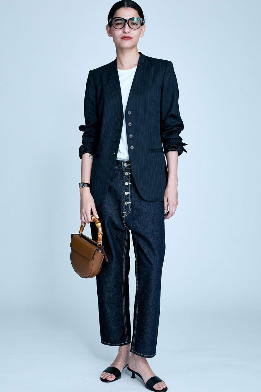 【ブリル/BRILL】のウールピンストライプジャケット 人気、トレンドファッション・服の通販 founy(ファニー) 　ファッション　Fashion　レディースファッション　Fashion for Women　アウター　Coat / Outerwear Collection　レディースジャケット・軽アウター　Jackets　おすすめ　Recommended / Our Picks　コンパクト　Compact, Small Size　ジャケット　Jacket, Outerwear　ストレッチ　Stretch, Stretchy Fabric　デニム　Denim, Jeans Material　ボトム　Bottoms, Lower Wear　ワーク　Workwear, Utility Style　other-6|ID: prp329100004381527 ipo3291000000035653910