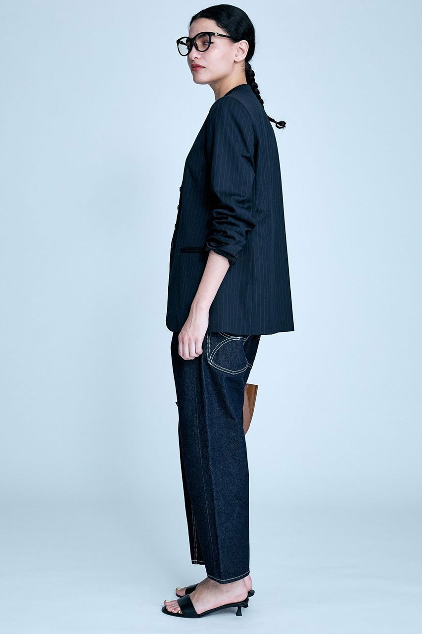 【ブリル/BRILL】のウールピンストライプジャケット 人気、トレンドファッション・服の通販 founy(ファニー) 　ファッション　Fashion　レディースファッション　Fashion for Women　アウター　Coat / Outerwear Collection　レディースジャケット・軽アウター　Jackets　おすすめ　Recommended / Our Picks　コンパクト　Compact, Small Size　ジャケット　Jacket, Outerwear　ストレッチ　Stretch, Stretchy Fabric　デニム　Denim, Jeans Material　ボトム　Bottoms, Lower Wear　ワーク　Workwear, Utility Style　other-7|ID: prp329100004381527 ipo3291000000035653912