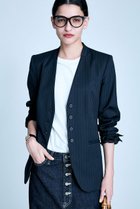 【ブリル/BRILL】のウールピンストライプジャケット 人気、トレンドファッション・服の通販 founy(ファニー) ファッション Fashion レディースファッション Fashion for Women アウター Coat / Outerwear Collection レディースジャケット・軽アウター Jackets おすすめ Recommended / Our Picks コンパクト Compact, Small Size ジャケット Jacket, Outerwear ストレッチ Stretch, Stretchy Fabric デニム Denim, Jeans Material ボトム Bottoms, Lower Wear ワーク Workwear, Utility Style thumbnail ネイビー|ID: prp329100004381527 ipo3291000000036498430