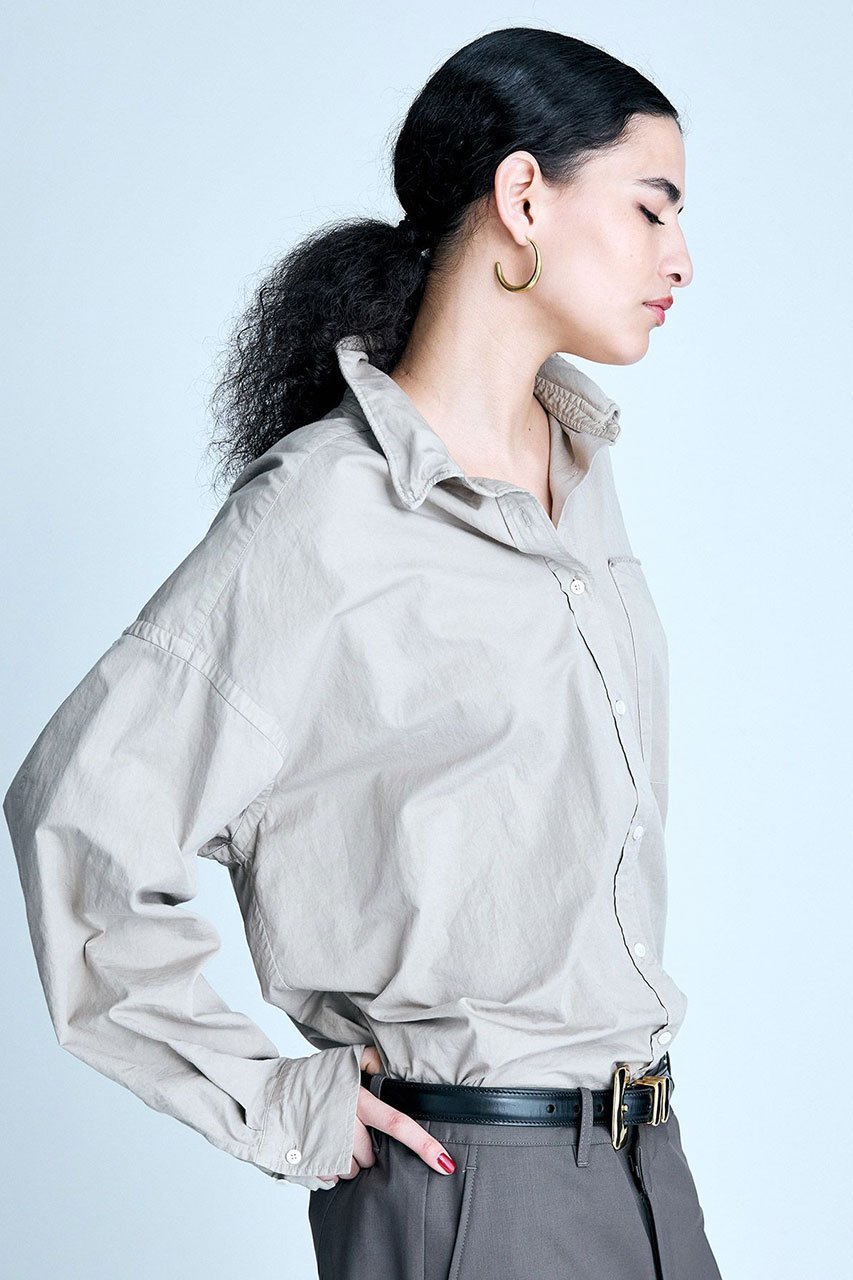 【ブリル/BRILL】のセイヒンゾメオーバーシャツ 人気、トレンドファッション・服の通販 founy(ファニー) 　ファッション　Fashion　レディースファッション　Fashion for Women　トップス・カットソー　Cut & Sew Tops　シャツ・ブラウス・オフィスカジュアル　Elegant Blouses & Button-Ups　サテン　Satin, Glossy Fabric　スリーブ　Sleeve, Long Sleeve / Short Sleeve　バランス　Balance, Style Balance　パッチ　Patch, Appliqué　フォルム　Silhouette, Form　ポケット　Pocket, Pocket Detail　ロング　Long, Long-Length　今季　This Season, Current Season　再入荷　Restock / Back in Stock　other-3|ID: prp329100004381529 ipo3291000000033663986