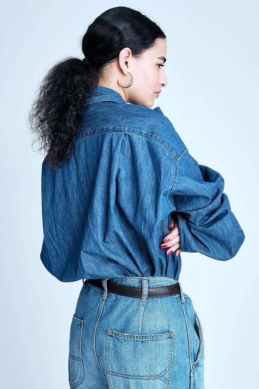 【ブリル/BRILL】のデニムボウタイブラウス デニムボウタイブラウス 人気、トレンドファッション・服の通販 founy(ファニー) 　ファッション　Fashion　レディースファッション　Fashion for Women　トップス・カットソー　Cut & Sew Tops　シャツ・ブラウス・オフィスカジュアル　Elegant Blouses & Button-Ups　スリーブ　Sleeve, Long Sleeve / Short Sleeve　デニム　Denim, Jeans Material　ロング　Long, Long-Length　other-4|ID: prp329100004381530 ipo3291000000035791075