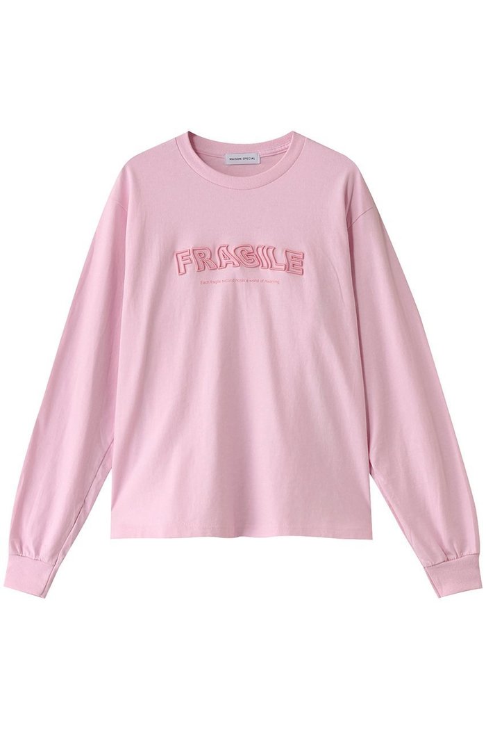 【メゾンスペシャル/MAISON SPECIAL】のFRAGILEエンブロイダリーロンTEE インテリア・キッズ・メンズ・レディースファッション・服の通販 founy(ファニー) https://founy.com/ ファッション Fashion レディースファッション Fashion for Women トップス・カットソー Cut & Sew Tops シャツ・ブラウス・オフィスカジュアル Elegant Blouses & Button-Ups ロングTシャツ・Tシャツ Longline T-Shirts & Tees カットソー・ベーシックTシャツ Cut-and-Sewn Tops / Stretch Tees & Basics エンブロイダリー Embroidery Design グラフィック Graphic, Graphic Design スリーブ Sleeve, Long Sleeve / Short Sleeve フェミニン Feminine, Girly ロング Long, Long-Length |ID: prp329100004381535 ipo3291000000032867553