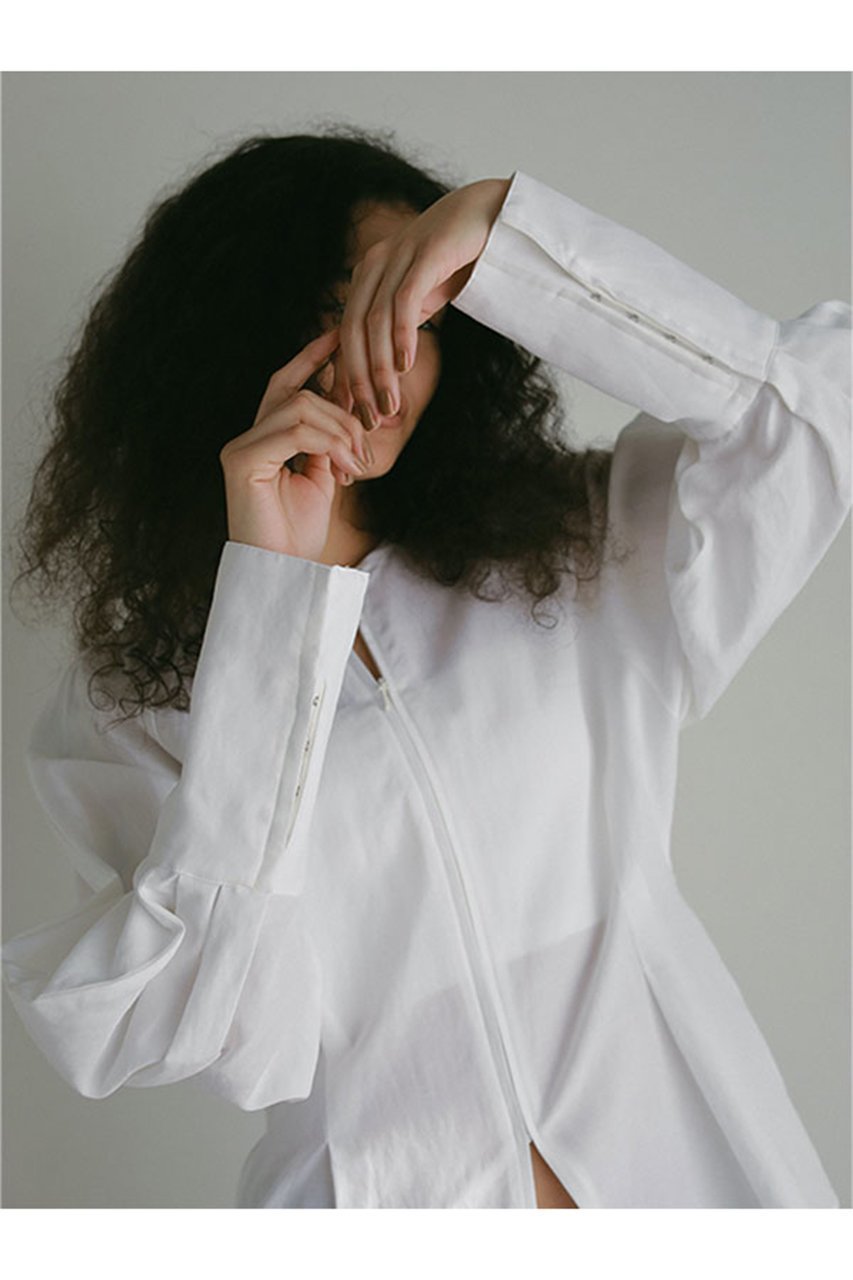 【エトレトウキョウ/ETRE TOKYO】のフロントファスナーウエストシェイプトップス 人気、トレンドファッション・服の通販 founy(ファニー) 　ファッション　Fashion　レディースファッション　Fashion for Women　トップス・カットソー　Cut & Sew Tops　シャツ・ブラウス・オフィスカジュアル　Elegant Blouses & Button-Ups　カフス　Cuff Design　クラシカル　Classical, Vintage-Inspired　スリーブ　Sleeve, Long Sleeve / Short Sleeve　バランス　Balance, Style Balance　フロント　Front, Front Design　ロング　Long, Long-Length　羽織　Haori, Light Jacket　other-3|ID: prp329100004381555 ipo3291000000034955590