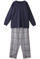 【キッドブルー/KID BLUE】のWガーゼラインチェックパジャマ ネイビー|ID: prp329100004382905 ipo3291000000032833565