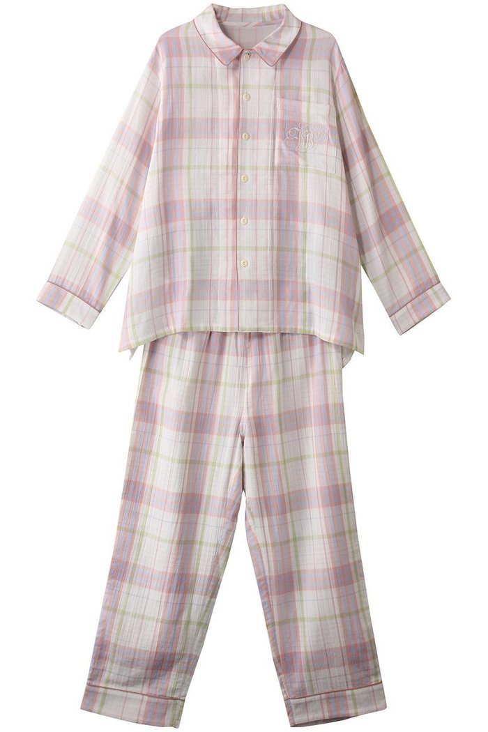 【キッドブルー/KID BLUE】のWガーゼラインチェックパジャマ インテリア・キッズ・メンズ・レディースファッション・服の通販 founy(ファニー) https://founy.com/ ファッション Fashion レディースファッション Fashion for Women チェック Check, Plaid, Tartan パイピング Piping, Trim Design パジャマ Pajamas, Sleepwear ポケット Pocket, Pocket Detail 人気 Popular, Best Seller |ID: prp329100004382906 ipo3291000000032833571