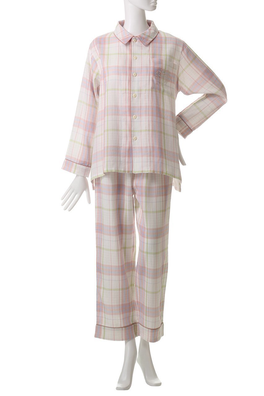 【キッドブルー/KID BLUE】のWガーゼラインチェックパジャマ 人気、トレンドファッション・服の通販 founy(ファニー) 　ファッション　Fashion　レディースファッション　Fashion for Women　チェック　Check, Plaid, Tartan　パイピング　Piping, Trim Design　パジャマ　Pajamas, Sleepwear　ポケット　Pocket, Pocket Detail　人気　Popular, Best Seller　other-2|ID: prp329100004382906 ipo3291000000032833575