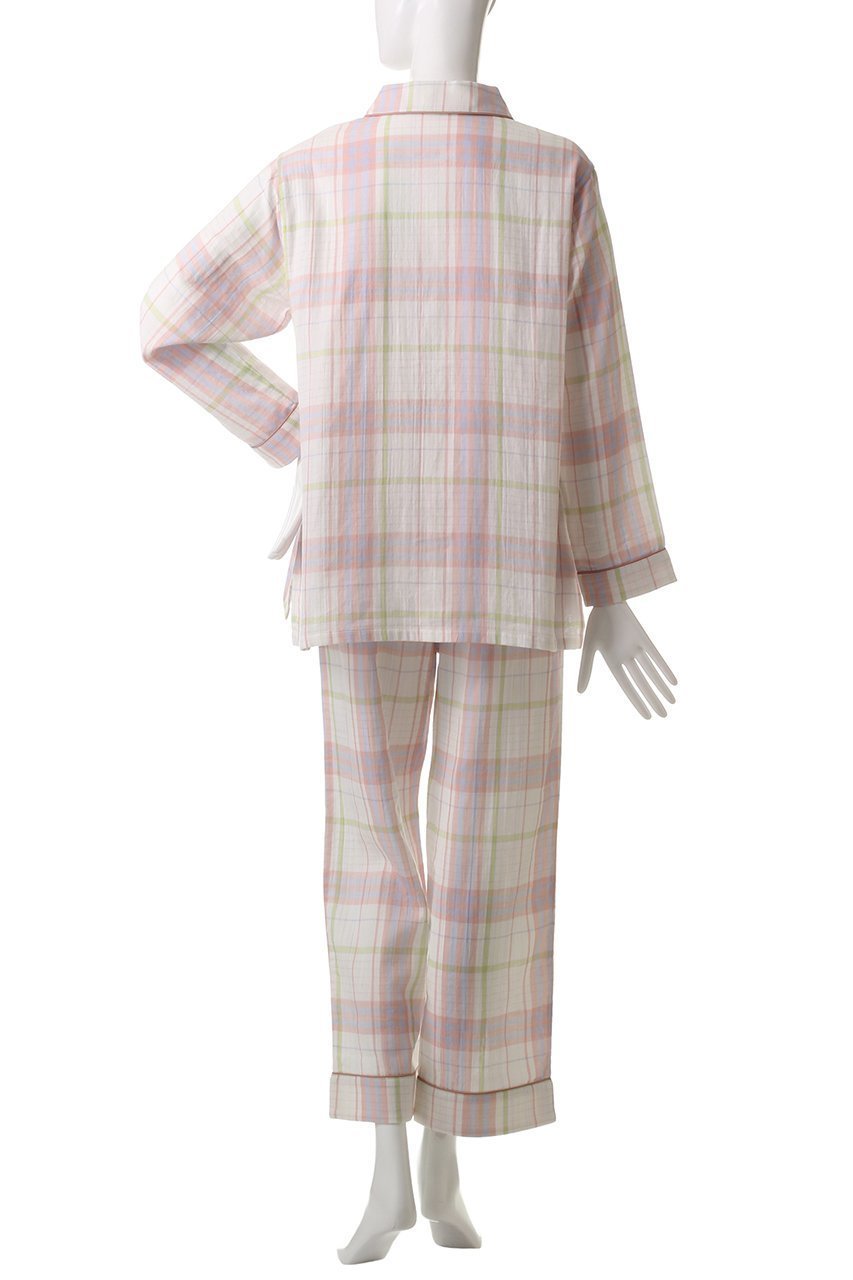 【キッドブルー/KID BLUE】のWガーゼラインチェックパジャマ 人気、トレンドファッション・服の通販 founy(ファニー) 　ファッション　Fashion　レディースファッション　Fashion for Women　チェック　Check, Plaid, Tartan　パイピング　Piping, Trim Design　パジャマ　Pajamas, Sleepwear　ポケット　Pocket, Pocket Detail　人気　Popular, Best Seller　other-4|ID: prp329100004382906 ipo3291000000032833577