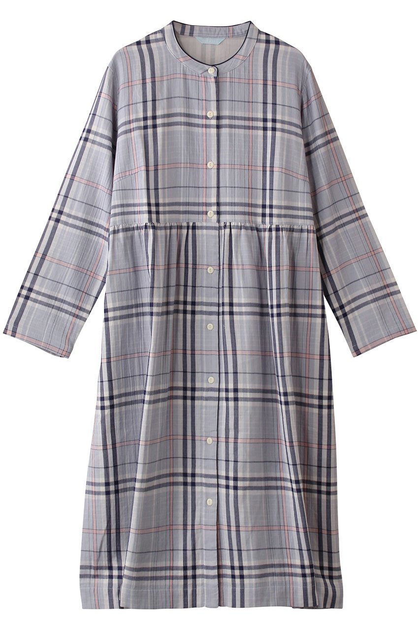 【キッドブルー/KID BLUE】のWガーゼラインチェックナイティ インテリア・キッズ・メンズ・レディースファッション・服の通販 founy(ファニー) 　ファッション　Fashion　レディースファッション　Fashion for Women　ギャザー　Gathered, Ruffled　チェック　Check, Plaid, Tartan　パイピング　Piping, Trim Design　パジャマ　Pajamas, Sleepwear　人気　Popular, Best Seller　ネイビー|ID: prp329100004382907 ipo3291000000032834093