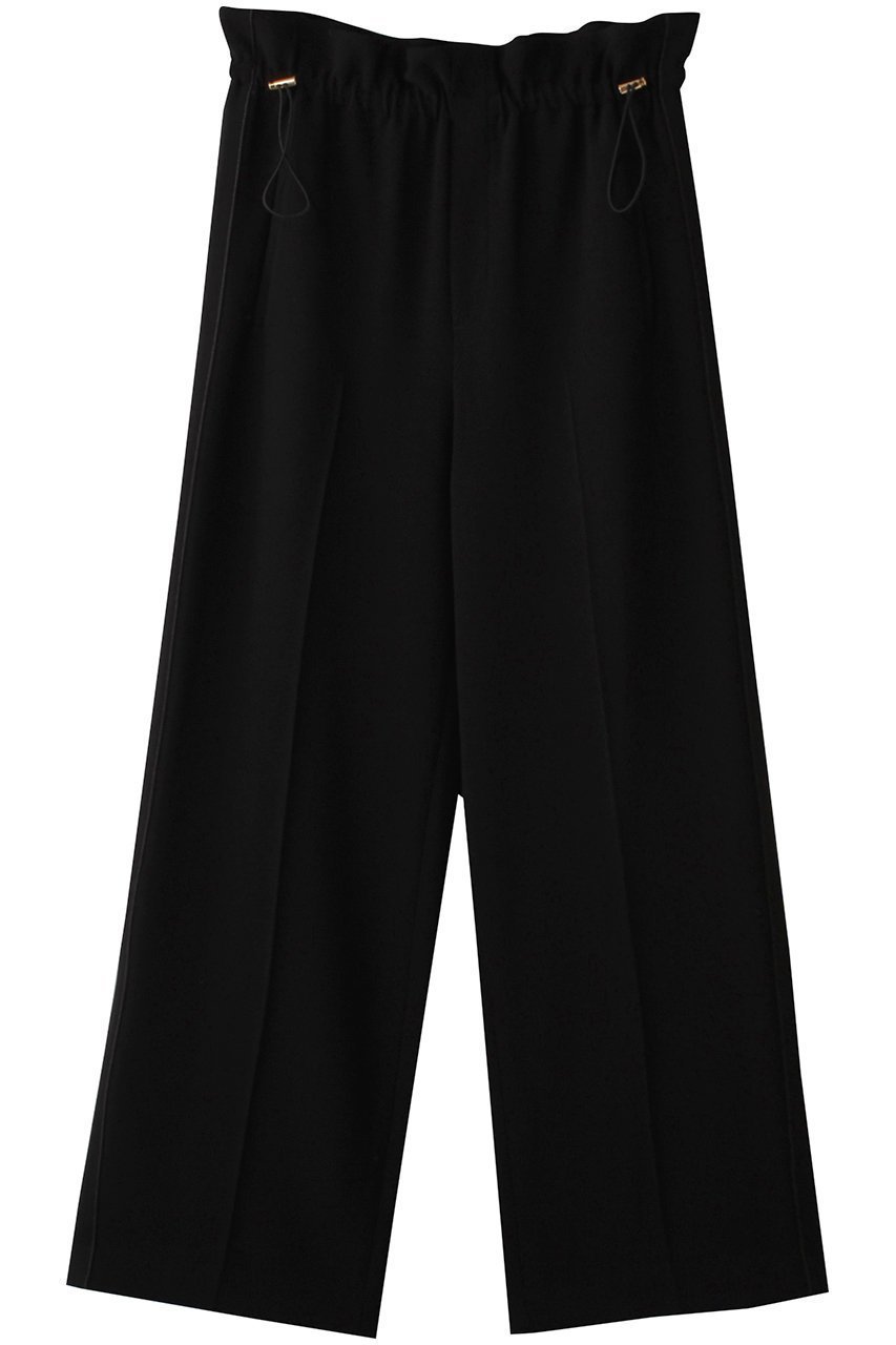 【ベイジ,/BEIGE,】のRUE(ルー)/ウエストゴムワイドストレートパンツ インテリア・キッズ・メンズ・レディースファッション・服の通販 founy(ファニー) 　ファッション　Fashion　レディースファッション　Fashion for Women　パンツ　Pants & Trousers　ギャザー　Gathered, Ruffled　センター　Center, Center Line　ファブリック　Fabric, Textile　エレガント 上品　Elegant　Black|ID: prp329100004382940 ipo3291000000035419220