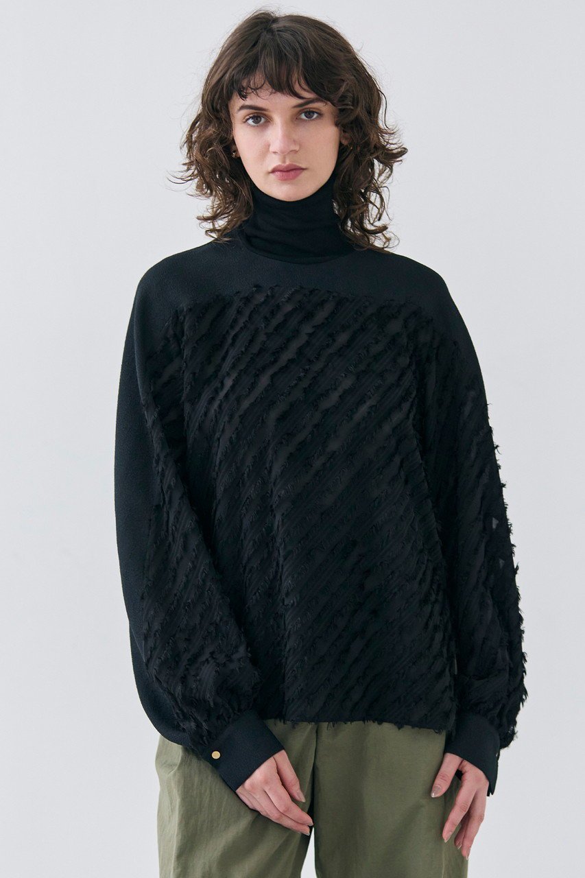 【ベイジ,/BEIGE,】のBANKSIA(バンクシア)/ニットコンビカットジャカードブラウス 人気、トレンドファッション・服の通販 founy(ファニー) 　ファッション　Fashion　レディースファッション　Fashion for Women　トップス・カットソー　Cut & Sew Tops　ニット　Knit Tops & Sweaters　シャツ・ブラウス・オフィスカジュアル　Elegant Blouses & Button-Ups　ジャカード／ジャガード　Jacquard, Woven Pattern　ストライプ　Stripe, Striped Pattern　スリーブ　Sleeve, Long Sleeve / Short Sleeve　デニム　Denim, Jeans Material　ロング　Long, Long-Length　other-7|ID: prp329100004382945 ipo3291000000032866392