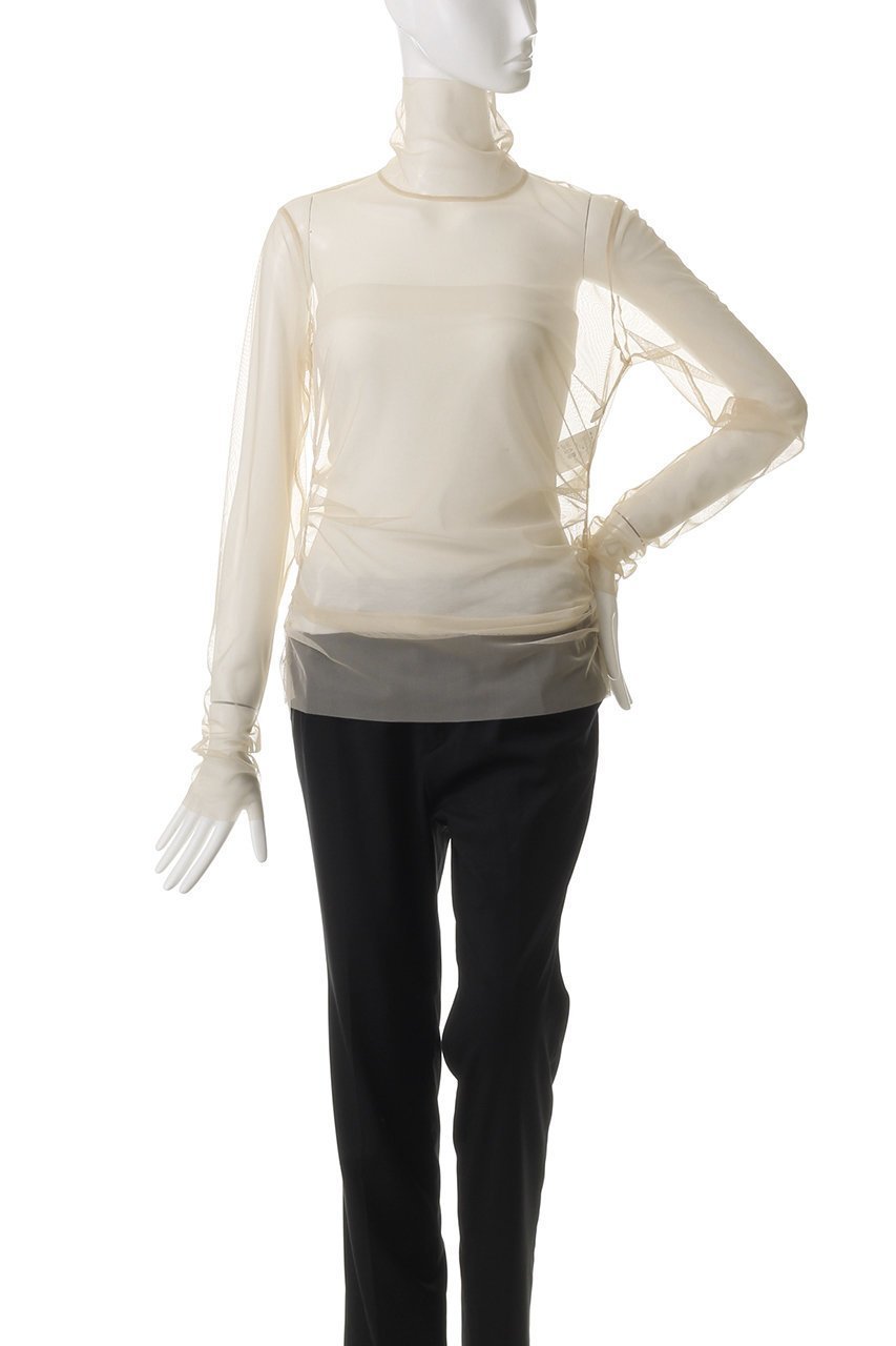 【ベイジ,/BEIGE,】のTAMARIX(タマリクス)/ストレッチチュールハイネックブラウス 人気、トレンドファッション・服の通販 founy(ファニー) 　ファッション　Fashion　レディースファッション　Fashion for Women　トップス・カットソー　Cut & Sew Tops　シャツ・ブラウス・オフィスカジュアル　Elegant Blouses & Button-Ups　インナー　Innerwear　ストレッチ　Stretch, Stretchy Fabric　スリーブ　Sleeve, Long Sleeve / Short Sleeve　タートルネック　Turtleneck, High Neck　ロング　Long, Long-Length　other-2|ID: prp329100004382947 ipo3291000000032866409
