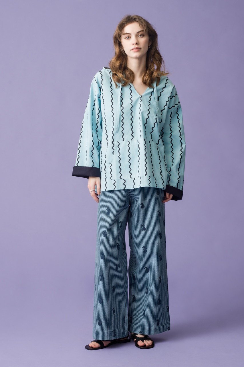 【エスゼット ブロックプリント/SZ Blockprints】のSURF PULLOVER MAGGI サーフプルオーバー 人気、トレンドファッション・服の通販 founy(ファニー) 　ファッション　Fashion　レディースファッション　Fashion for Women　トップス・カットソー　Cut & Sew Tops　シャツ・ブラウス・オフィスカジュアル　Elegant Blouses & Button-Ups　レディースパーカー・カジュアルフーディー　Casual Hoodies & Sweatshirts　ロングTシャツ・Tシャツ　Longline T-Shirts & Tees　カジュアルプルオーバー・ニットトップス　Pullovers & Knit Tops / Casual Pullovers　スウェット・クルーネックトップス　Sweatshirts & Crewnecks / Relaxed Fit Sweat Tops　カットソー・ベーシックTシャツ　Cut-and-Sewn Tops / Stretch Tees & Basics　スリット　Slit, Slit Detail　プリント　Print, Printed Pattern　ポケット　Pocket, Pocket Detail　リボン　Ribbon, Bow　other-6|ID: prp329100004382950 ipo3291000000032876102