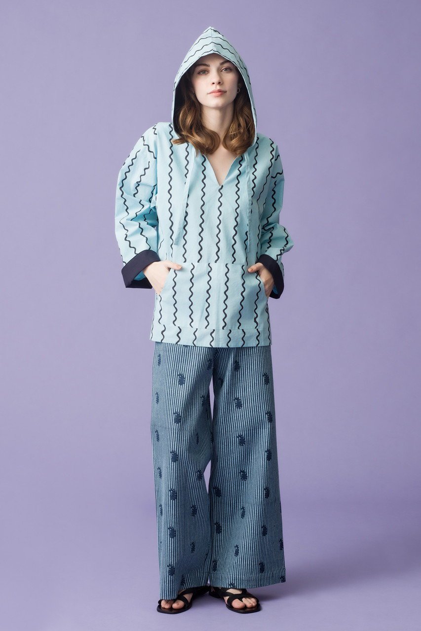 【エスゼット ブロックプリント/SZ Blockprints】のSURF PULLOVER MAGGI サーフプルオーバー 人気、トレンドファッション・服の通販 founy(ファニー) 　ファッション　Fashion　レディースファッション　Fashion for Women　トップス・カットソー　Cut & Sew Tops　シャツ・ブラウス・オフィスカジュアル　Elegant Blouses & Button-Ups　レディースパーカー・カジュアルフーディー　Casual Hoodies & Sweatshirts　ロングTシャツ・Tシャツ　Longline T-Shirts & Tees　カジュアルプルオーバー・ニットトップス　Pullovers & Knit Tops / Casual Pullovers　スウェット・クルーネックトップス　Sweatshirts & Crewnecks / Relaxed Fit Sweat Tops　カットソー・ベーシックTシャツ　Cut-and-Sewn Tops / Stretch Tees & Basics　スリット　Slit, Slit Detail　プリント　Print, Printed Pattern　ポケット　Pocket, Pocket Detail　リボン　Ribbon, Bow　other-8|ID: prp329100004382950 ipo3291000000032876113