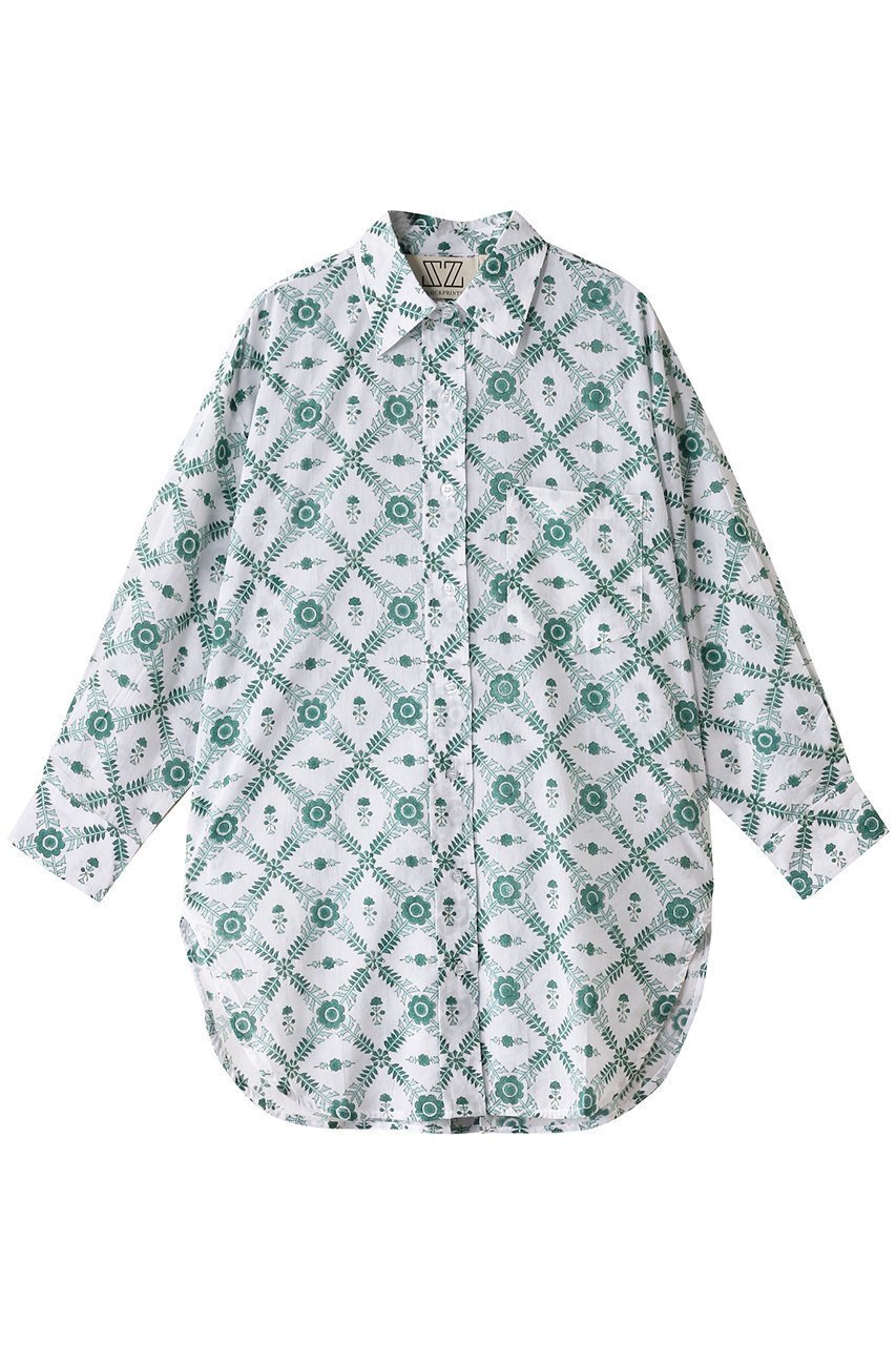 【エスゼット ブロックプリント/SZ Blockprints】のOVERSIZED BUTTON DOWN CHAKRI ボタンダウンシャツ インテリア・キッズ・メンズ・レディースファッション・服の通販 founy(ファニー) ファッション Fashion レディースファッション Fashion for Women トップス・カットソー Cut & Sew Tops シャツ・ブラウス・オフィスカジュアル Elegant Blouses & Button-Ups オリエンタル Oriental Pattern スリーブ Sleeve, Long Sleeve / Short Sleeve デニム Denim, Jeans Material フレア Flare, Flared プリント Print, Printed Pattern リラックス Relax, Relaxed Fit ロング Long, Long-Length ライトブルー|ID: prp329100004382951 ipo3291000000032866448